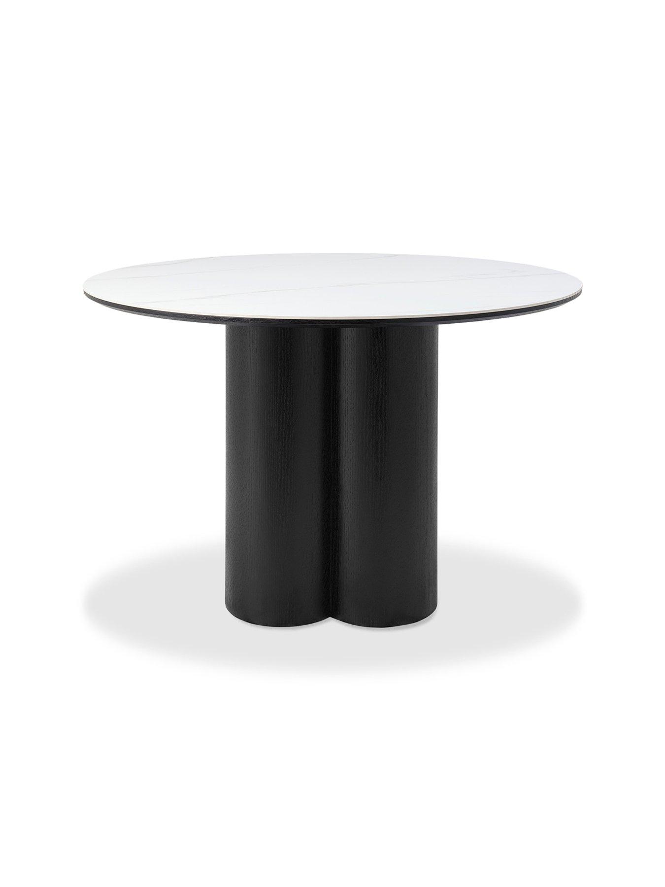 Image 3 of 5 of Bentley Designs Warren Matt White Sintered Stone 4 Seater Dining Table