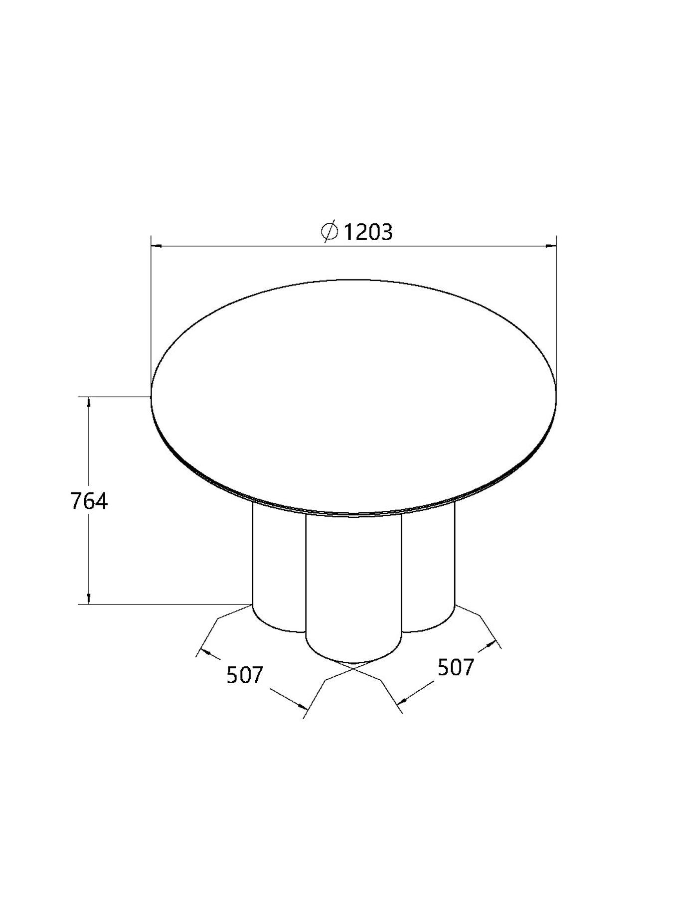 Image 4 of 5 of Bentley Designs Warren Matt White Sintered Stone 4 Seater Dining Table