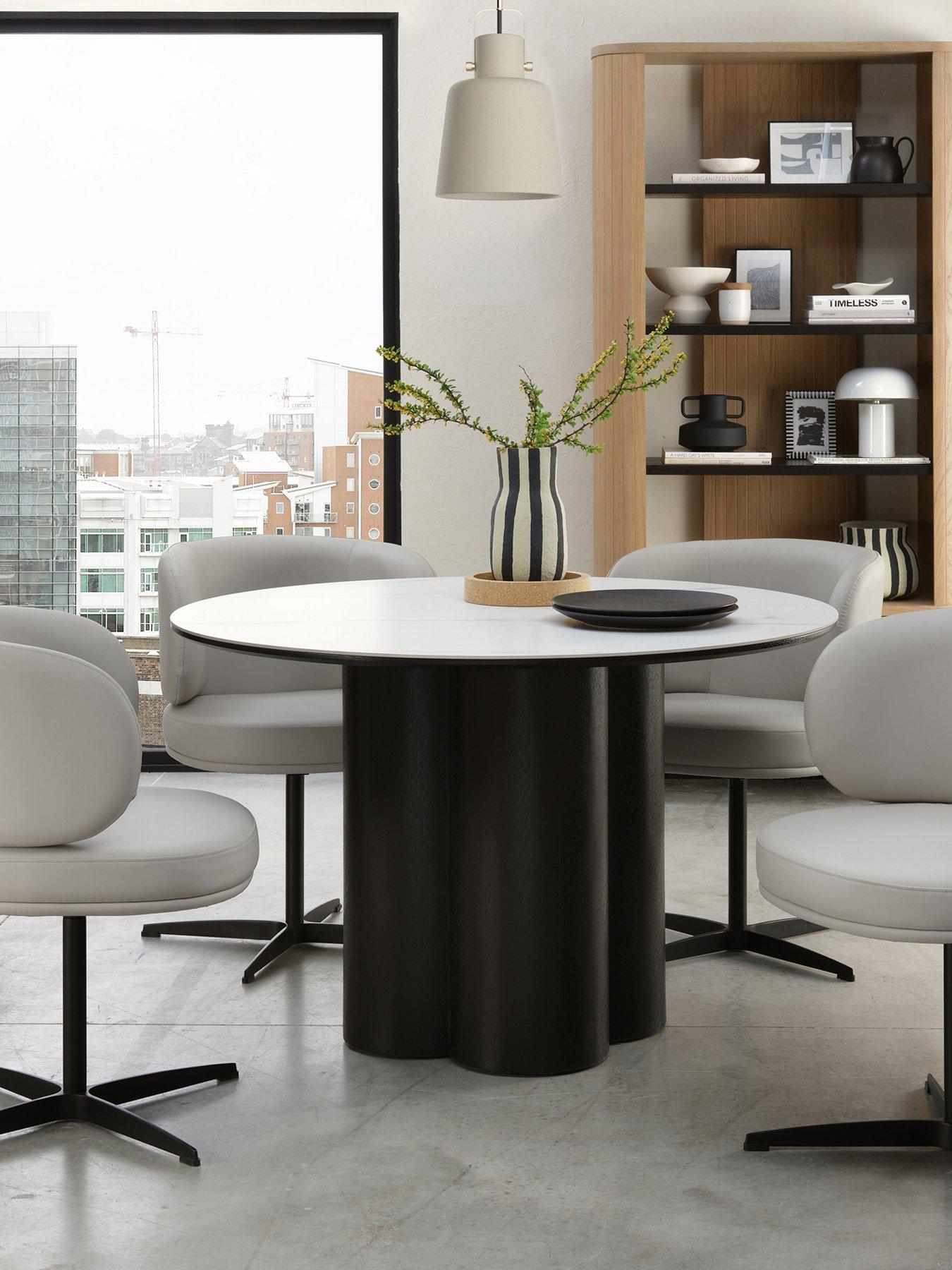 Image 5 of 5 of Bentley Designs Warren Matt White Sintered Stone 4 Seater Dining Table