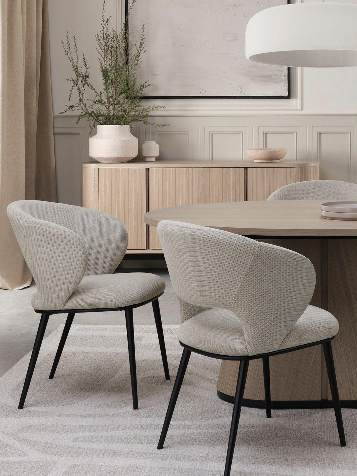 Image 1 of 6 of Bentley Designs Luca Pair Of Dining Chairs - Beige
