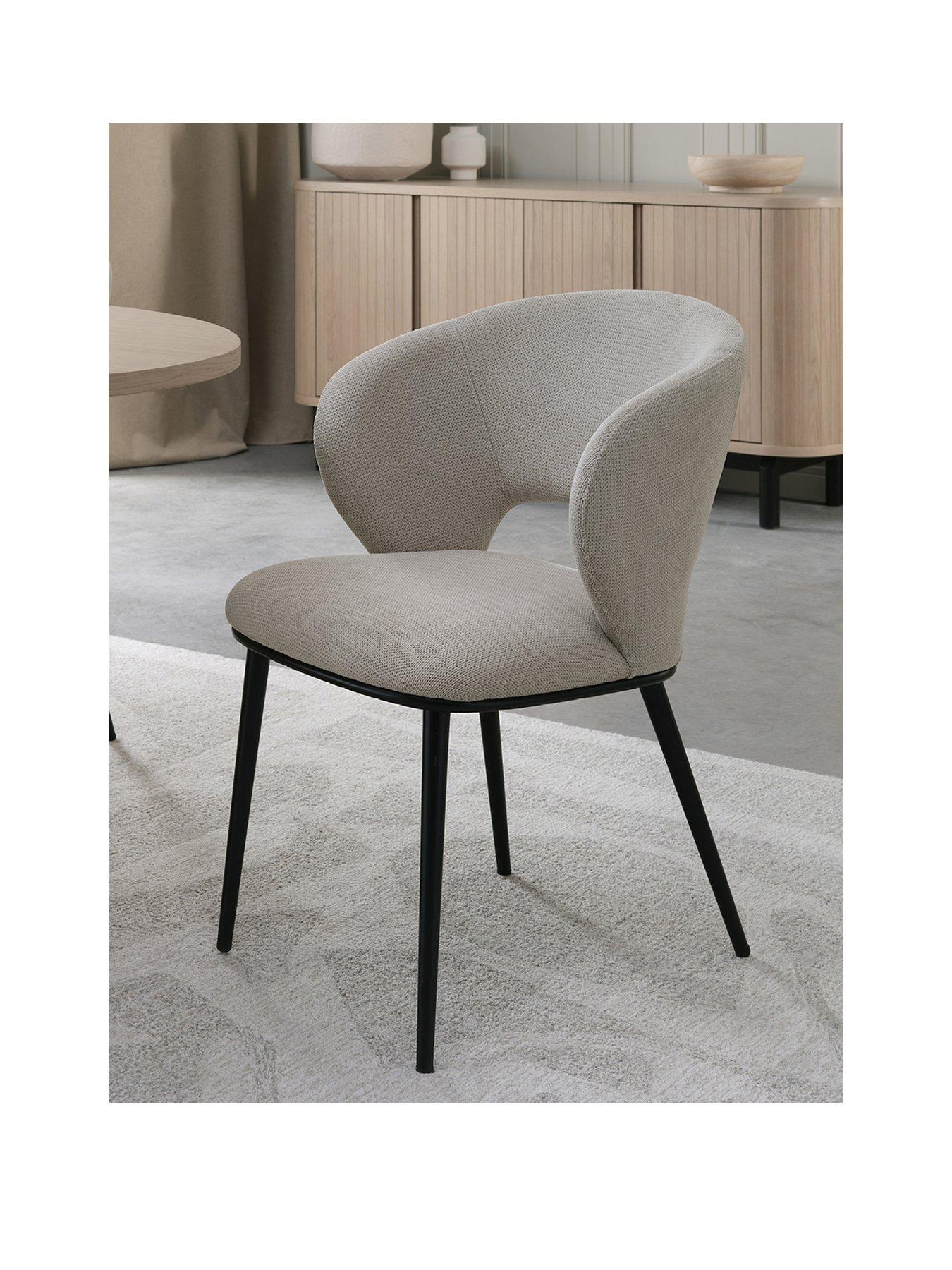 Image 2 of 6 of Bentley Designs Luca Pair Of Dining Chairs - Beige