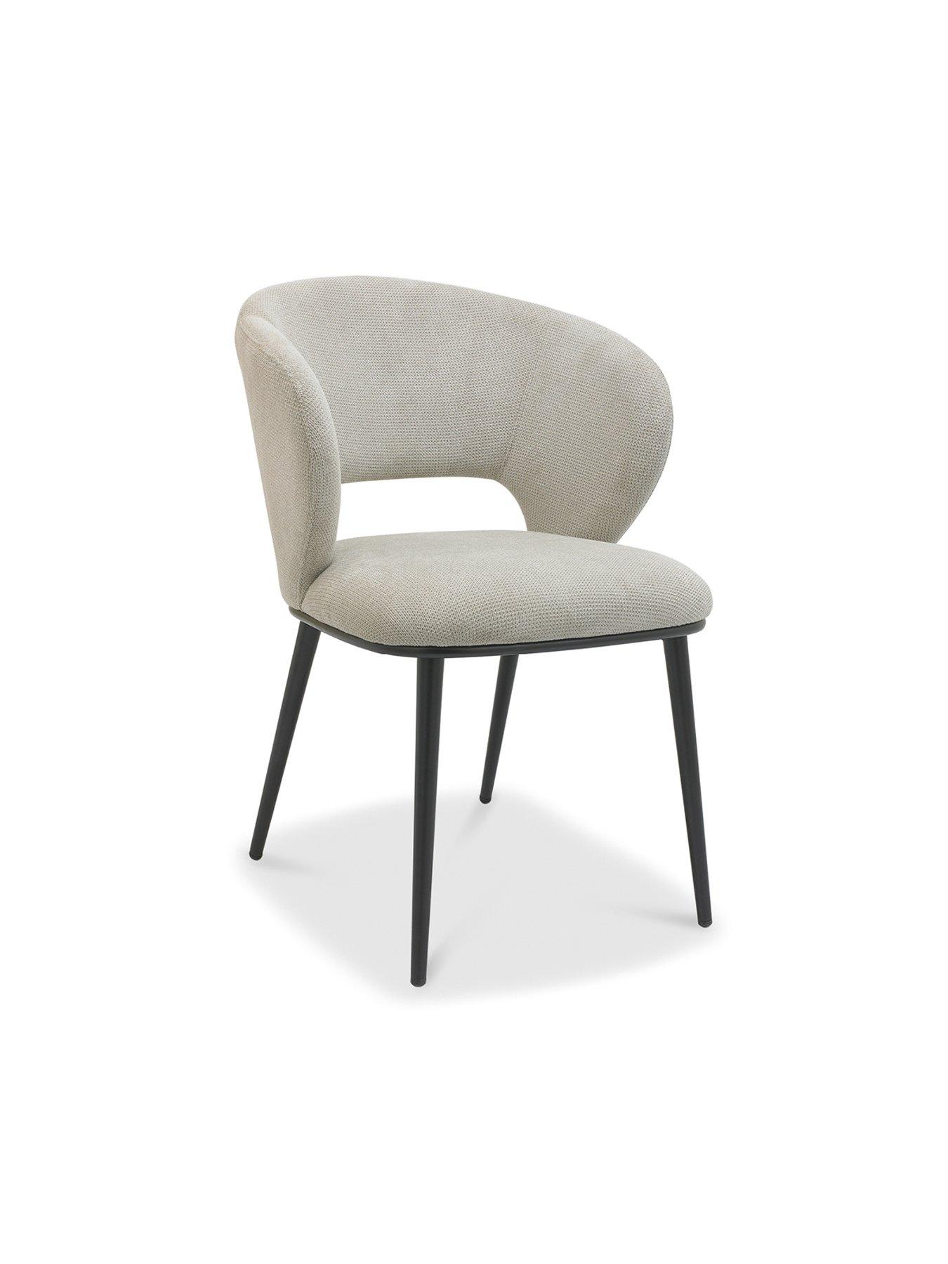 Image 3 of 6 of Bentley Designs Luca Pair Of Dining Chairs - Beige