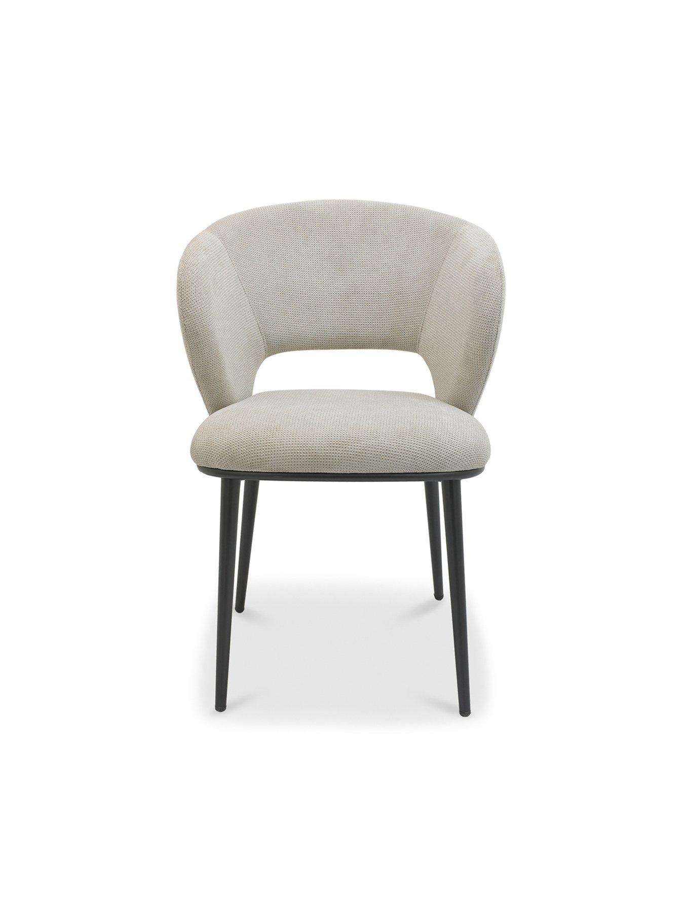 Image 4 of 6 of Bentley Designs Luca Pair Of Dining Chairs - Beige