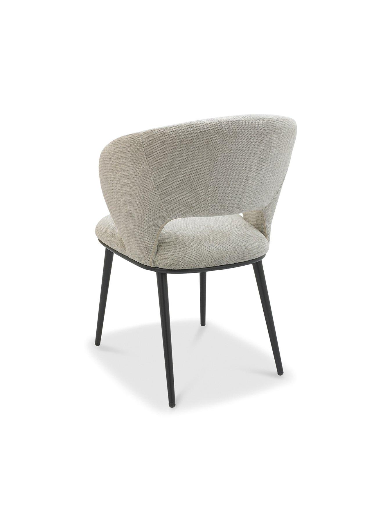 Image 5 of 6 of Bentley Designs Luca Pair Of Dining Chairs - Beige