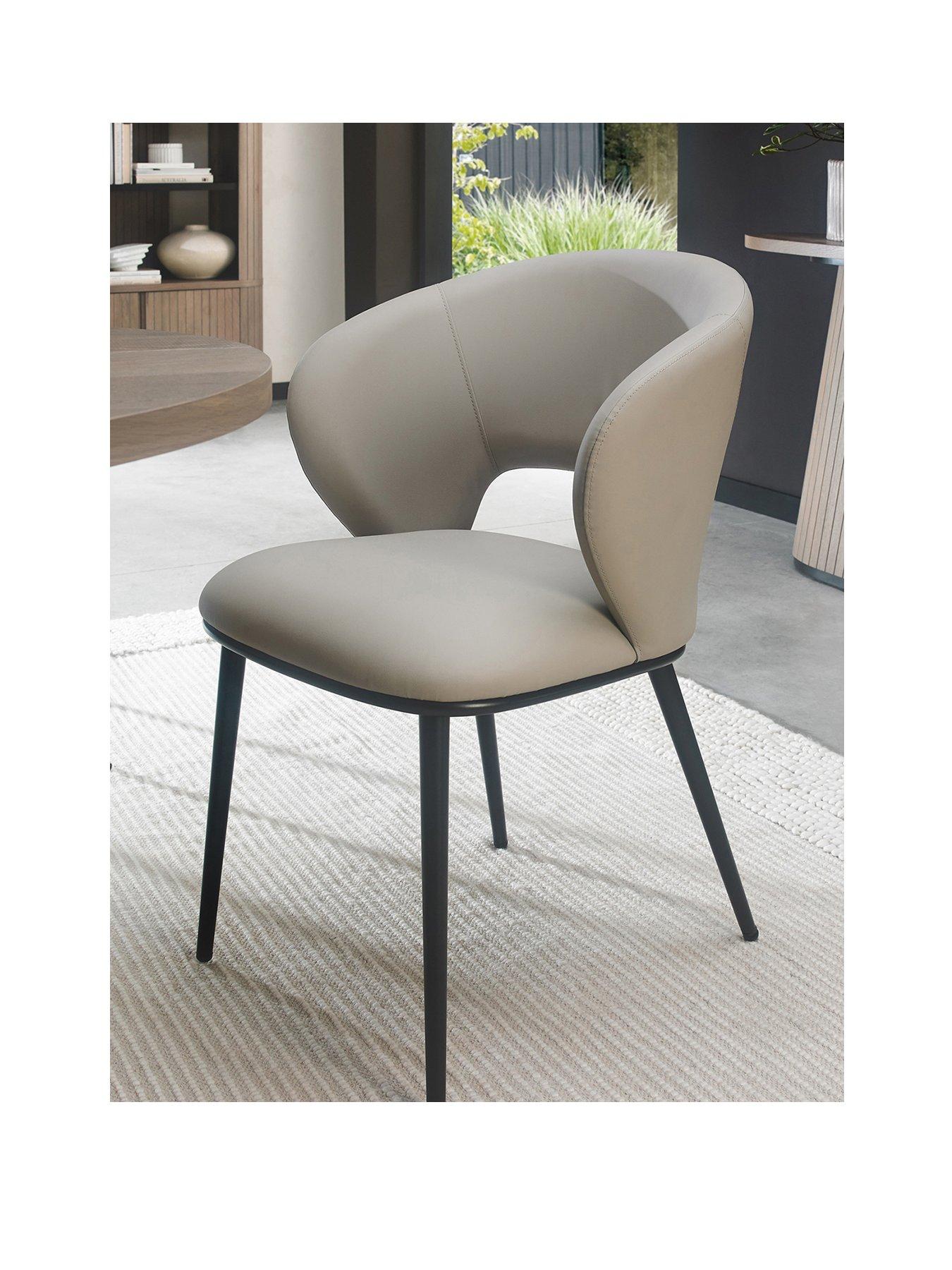 Image 2 of 6 of Bentley Designs Luca Pair Of Dining Chairs - Light Grey