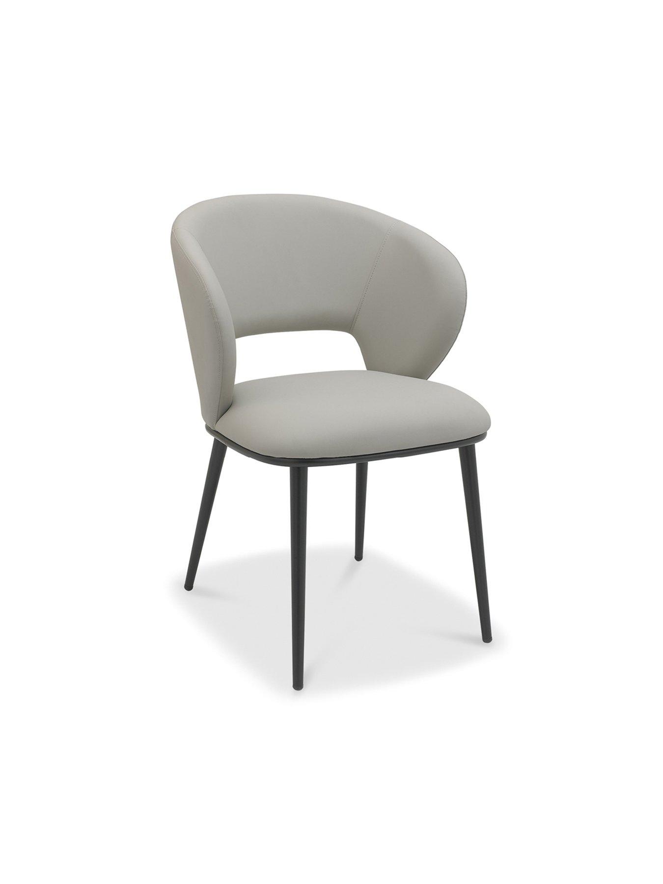Image 3 of 6 of Bentley Designs Luca Pair Of Dining Chairs - Light Grey