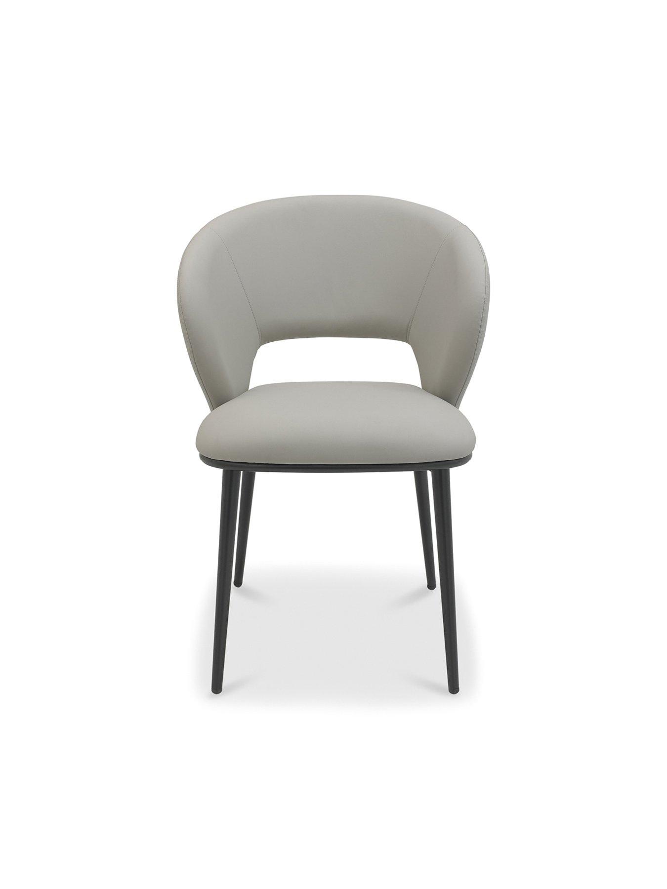 Image 4 of 6 of Bentley Designs Luca Pair Of Dining Chairs - Light Grey