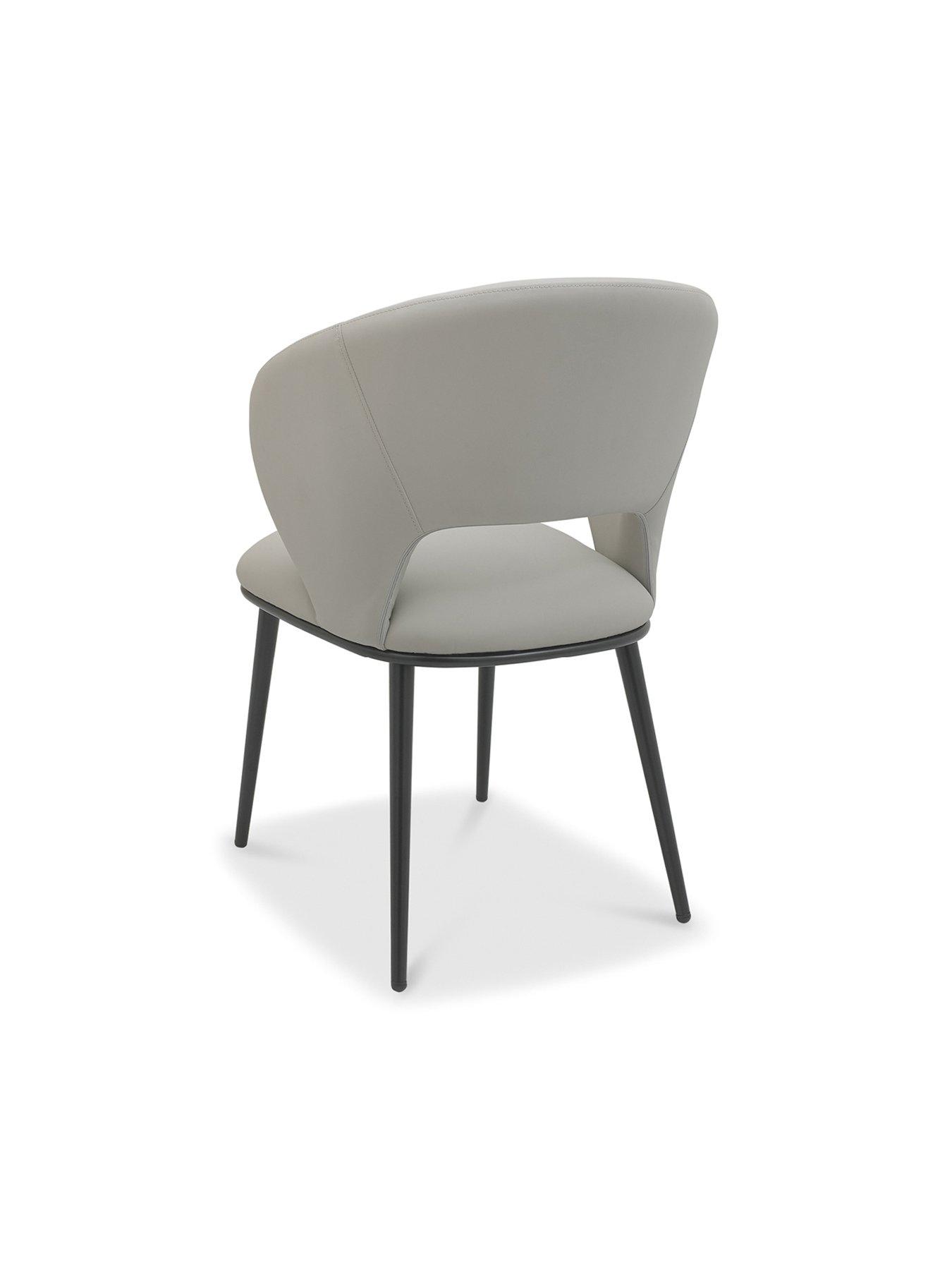 Image 5 of 6 of Bentley Designs Luca Pair Of Dining Chairs - Light Grey