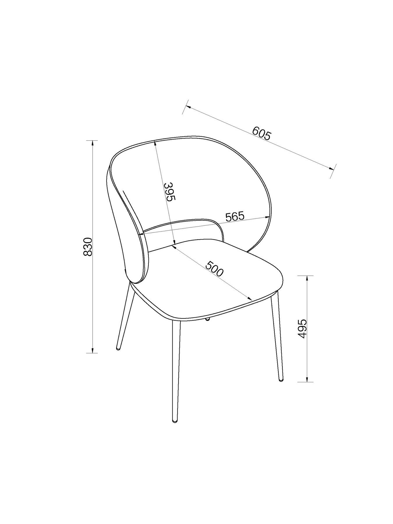 Image 6 of 6 of Bentley Designs Luca Pair Of Dining Chairs - Light Grey