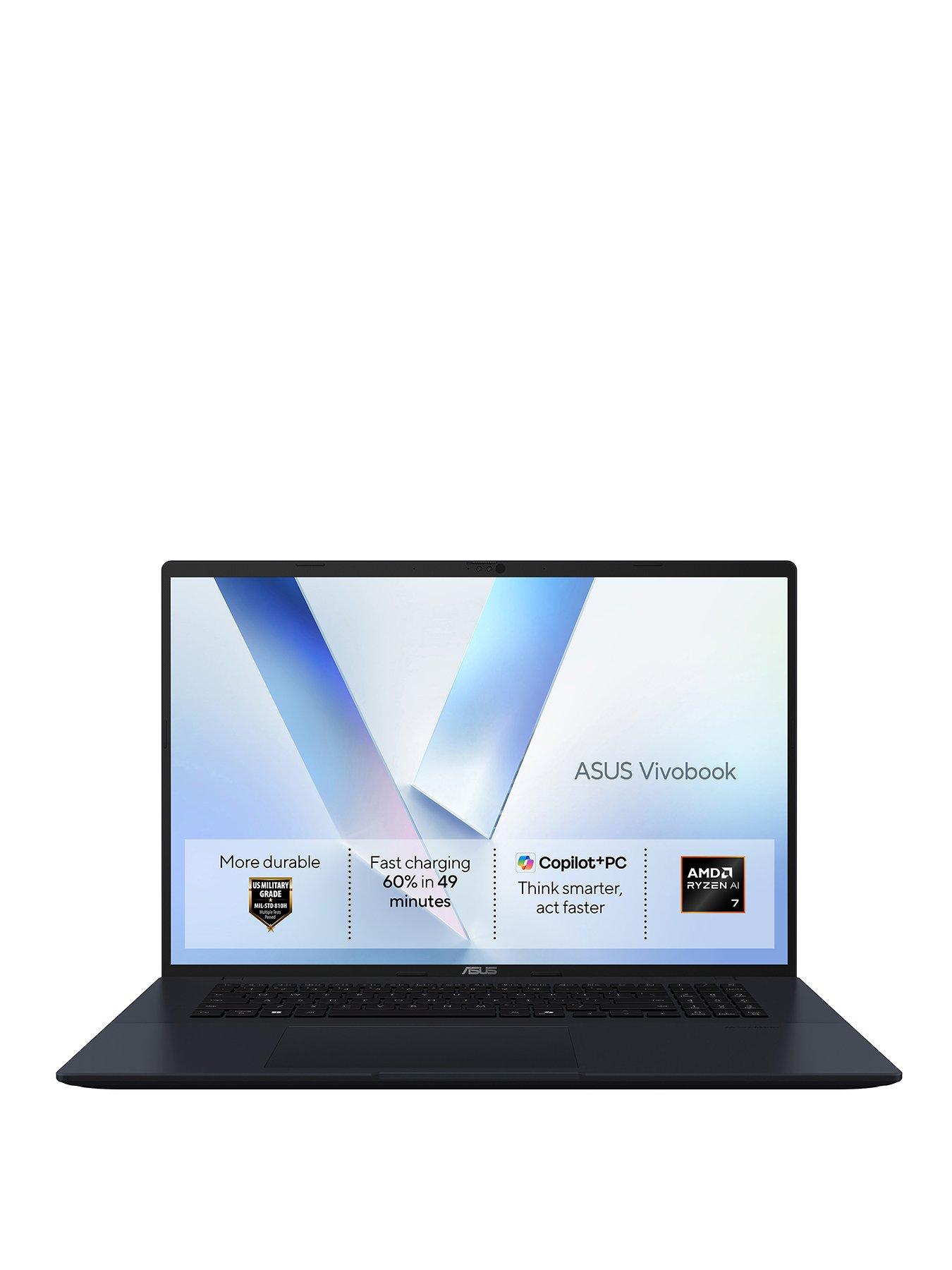 Asus Vivobook 18 Copilot+ Pc 18In Wuxga 1920 X 1200 Laptop - Amd Ryzen Ai 5 430 - 16Gb Ram, 512Gb Ssd - Black