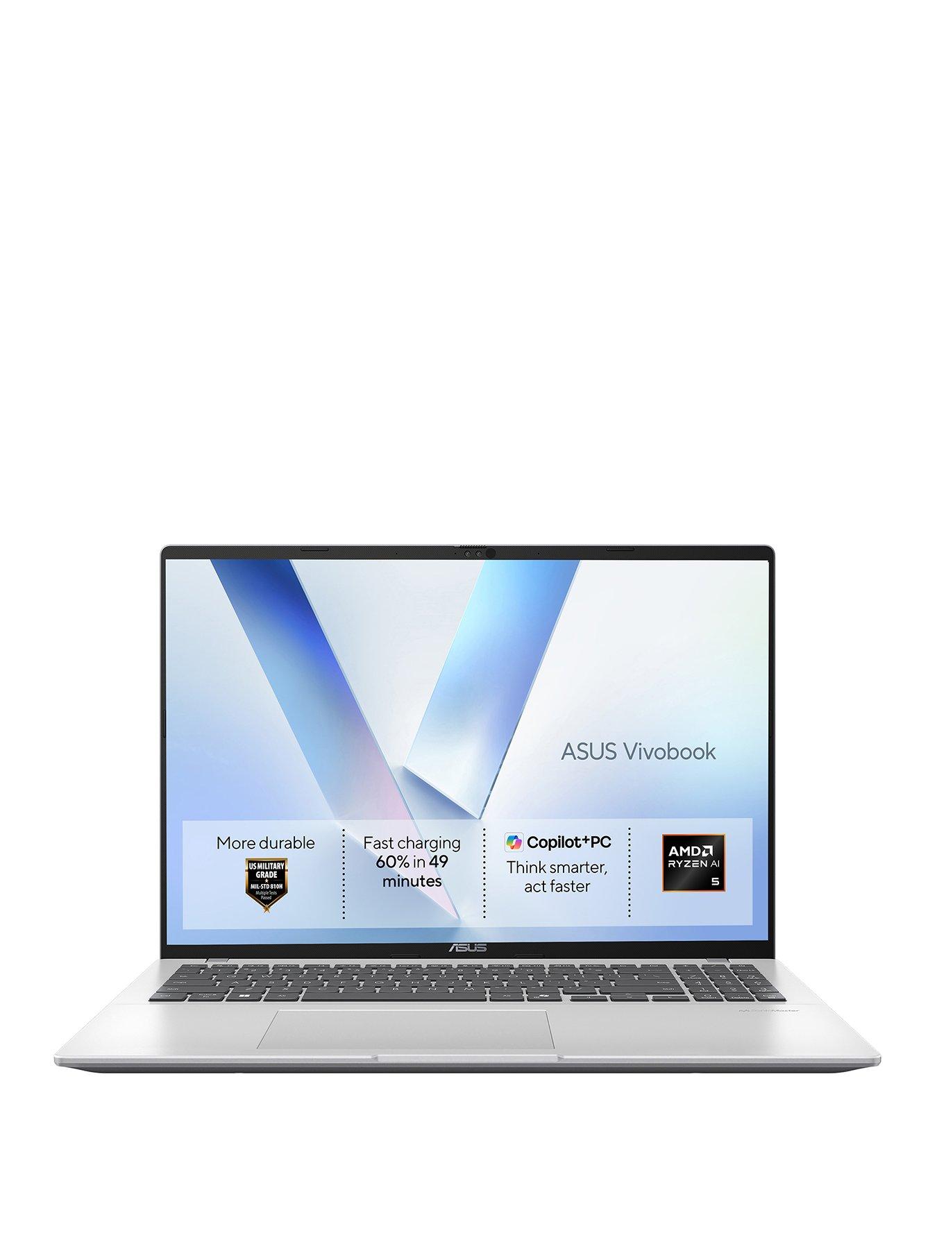 Image 1 of 7 of Asus Vivobook 16 16in WUXGA 1920 x 1200 Laptop - AMD Ryzen AI 5 330 - 16GB RAM, 512GB SSD - Grey - No Power Adaptor Included