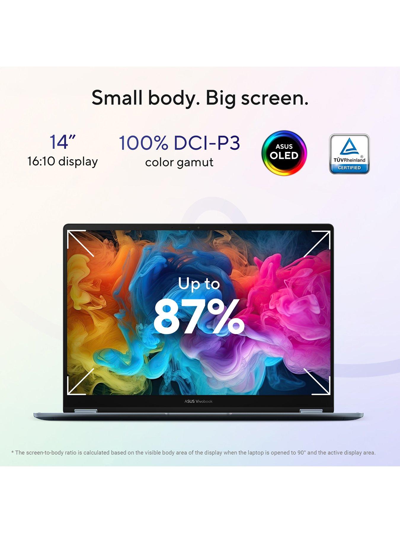 Image 4 of 7 of Asus Vivobook S14 14in WUXGA 1920 x 1200 Laptop - Snapdragon X - 8GB RAM, 256GB SSD - Black - No Adaptor Included