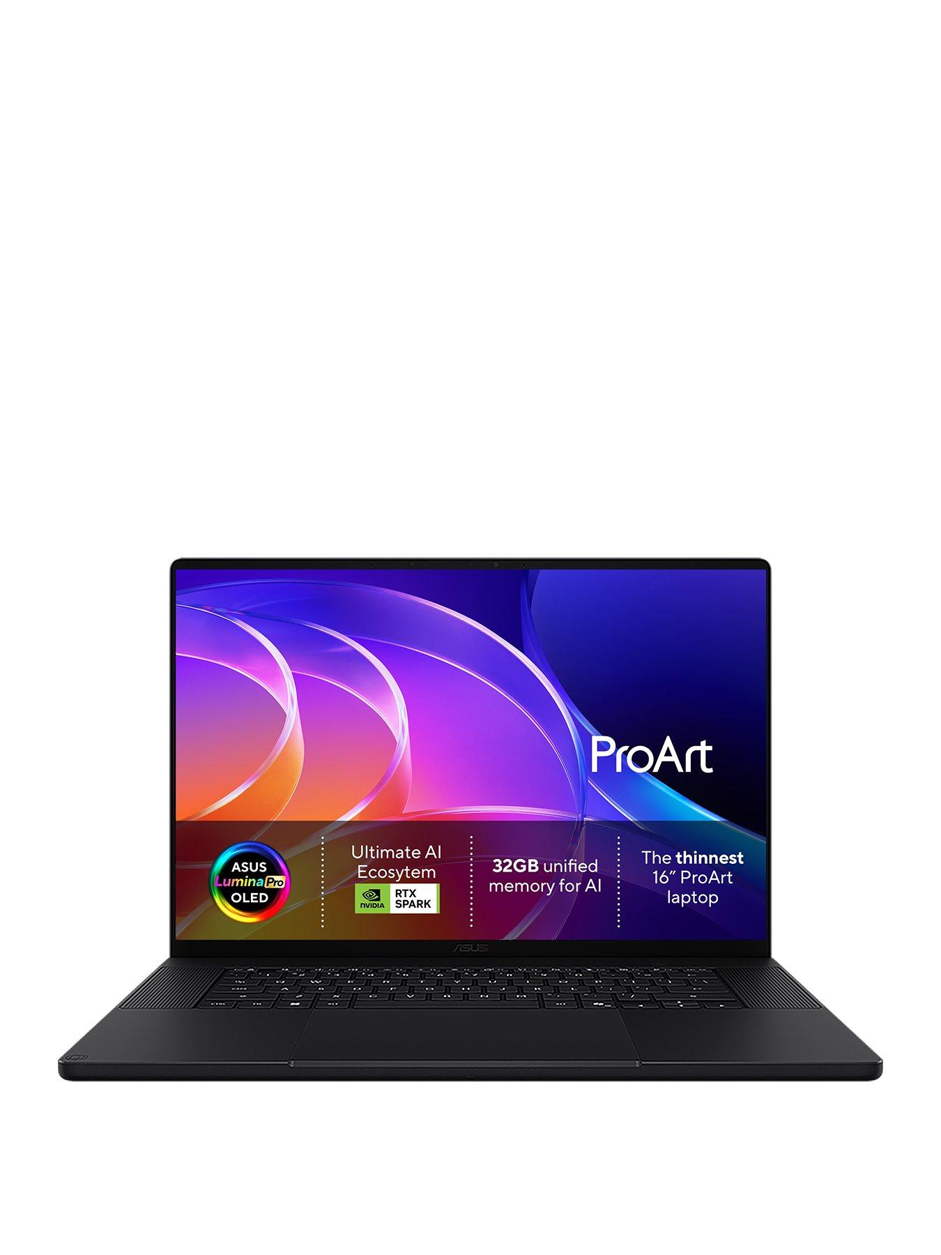 Image 1 of 7 of Asus ProArt P16 Copilot+PC Laptop - NVIDIA RTX Spark N1X with 6,144-core GPU and 20-core CPU - 32GB RAM, 1TB SSD - 16 OLED Black