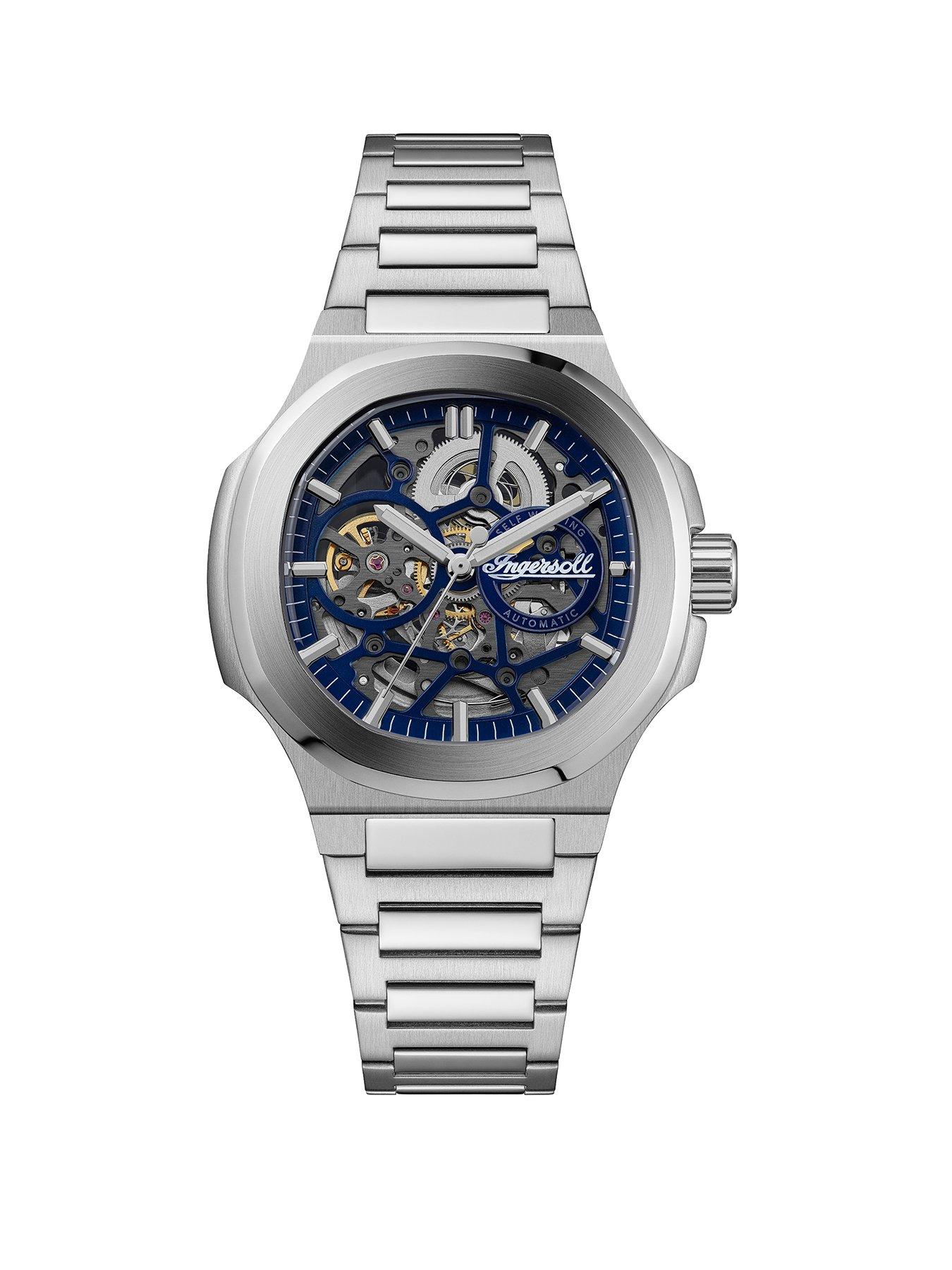 Image 1 of 6 of Ingersoll 1892 The Frame Automatic Mens Watch with Blue Dial and Silver Stainless Steel Bracelet - I18301