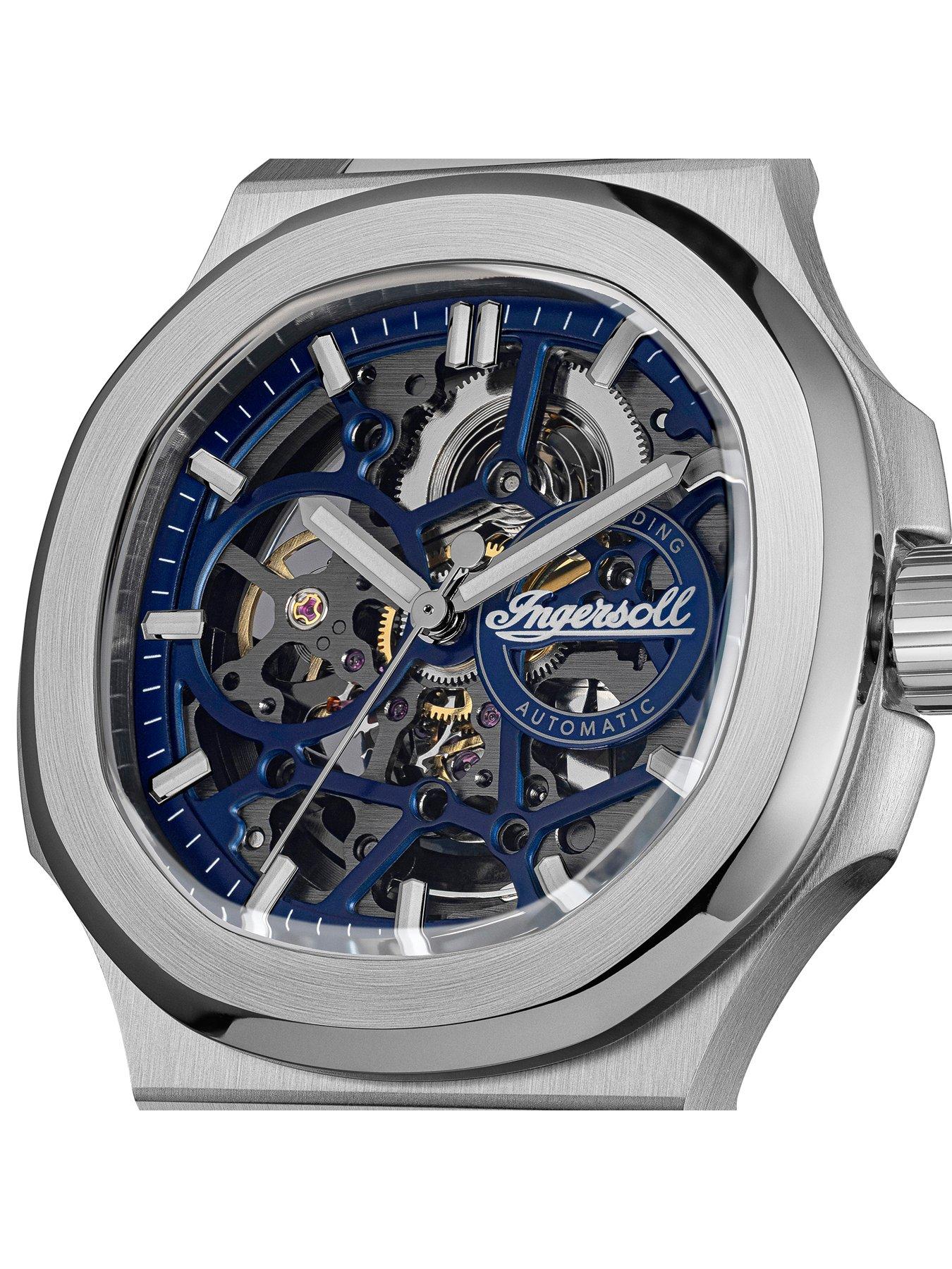 Image 2 of 6 of Ingersoll 1892 The Frame Automatic Mens Watch with Blue Dial and Silver Stainless Steel Bracelet - I18301