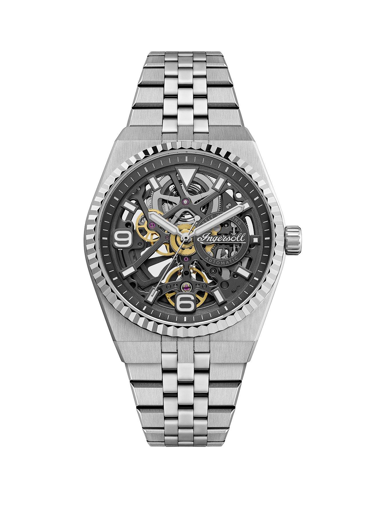 Ingersoll Mens The Landing Skeleton Dial Automatic Watch - Grey
