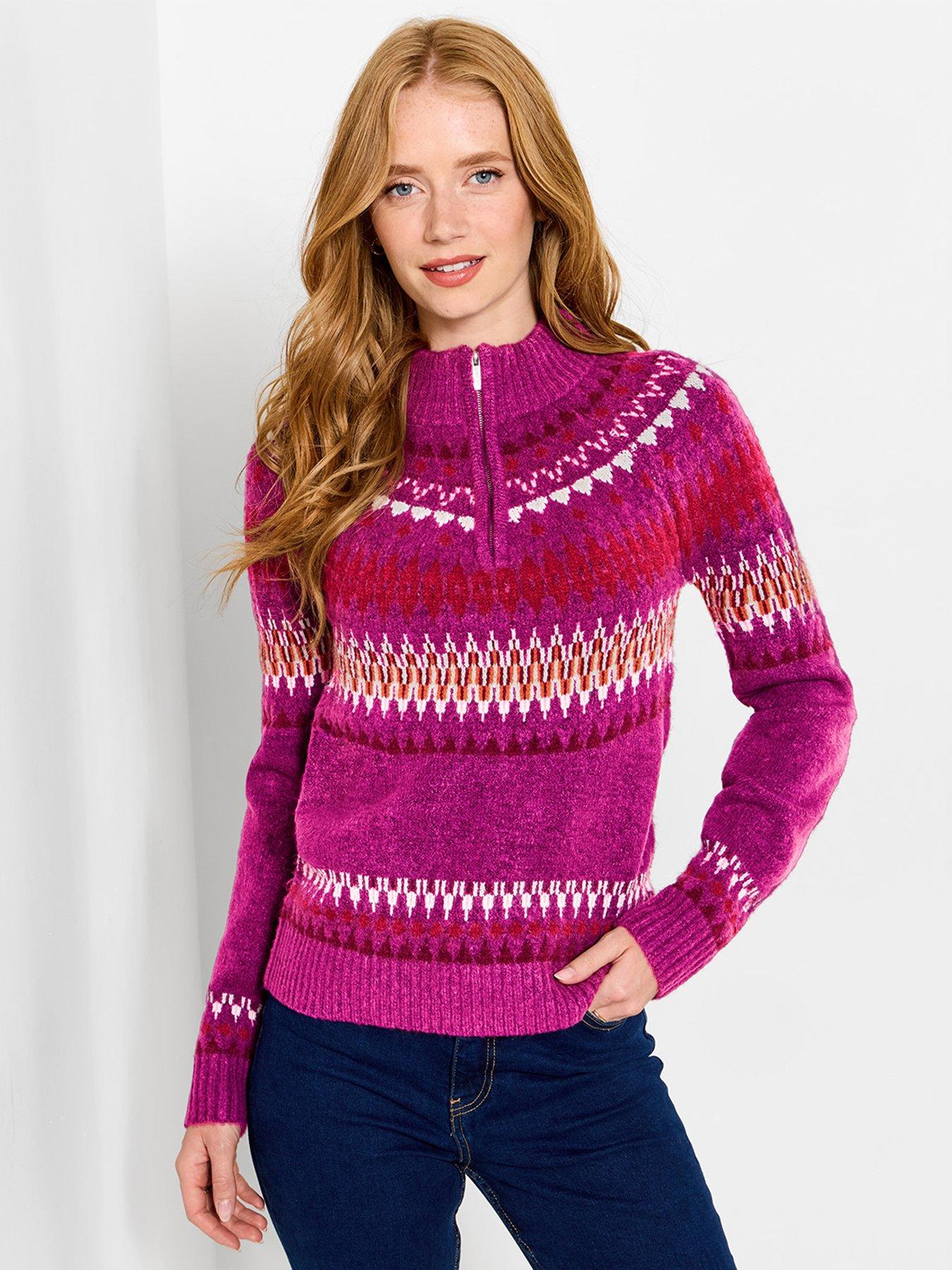 Image 1 of 5 of Joe Browns Connie Half Zip Fairisle Jumper