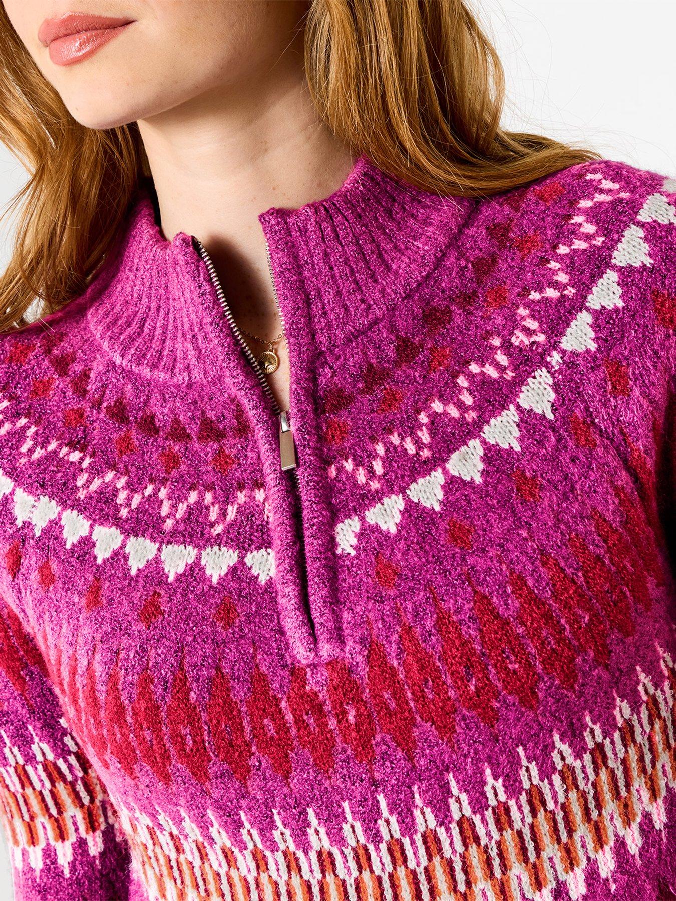Image 4 of 5 of Joe Browns Connie Half Zip Fairisle Jumper