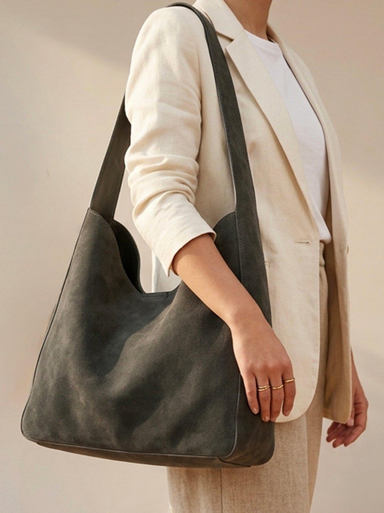 Image 2 of 6 of Jones Bootmaker Womens Wyonna Suede Slouchy Hobo Shoulder Bag - Green
