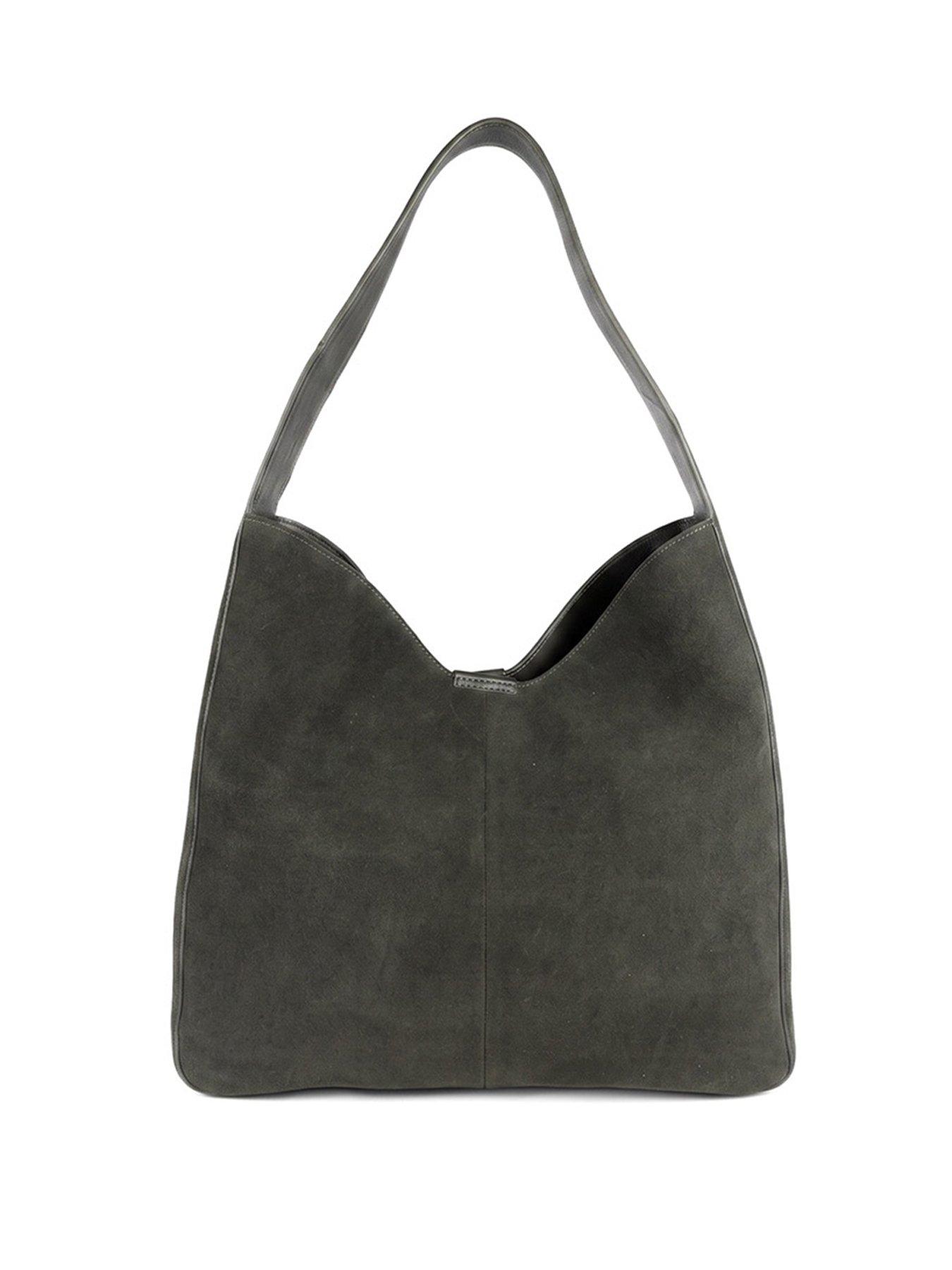 Image 3 of 6 of Jones Bootmaker Womens Wyonna Suede Slouchy Hobo Shoulder Bag - Green