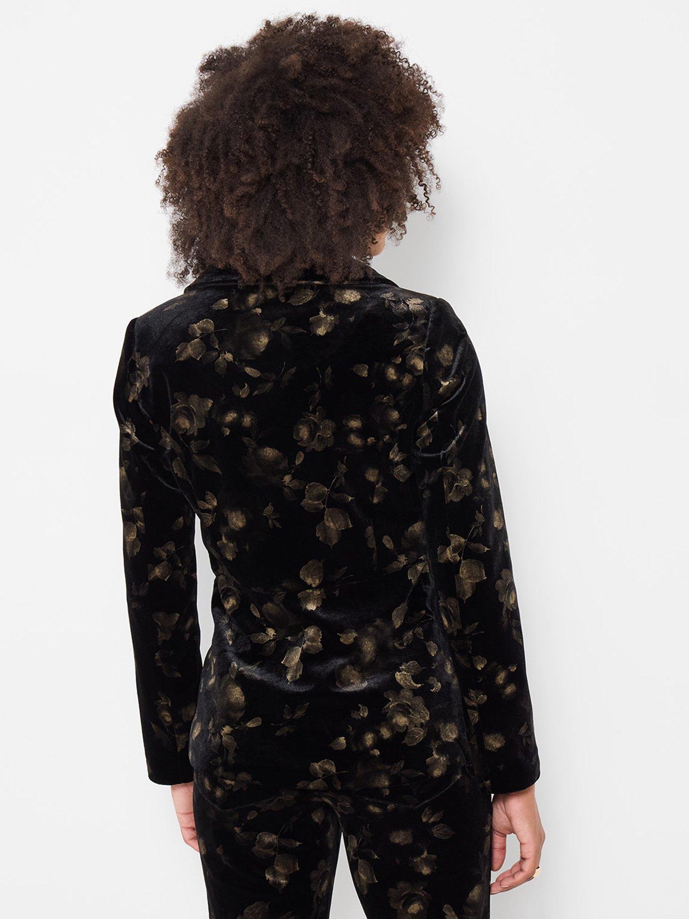 Image 3 of 7 of Joe Browns Womens Golden Florals Velvet Waisted Jacket - Black