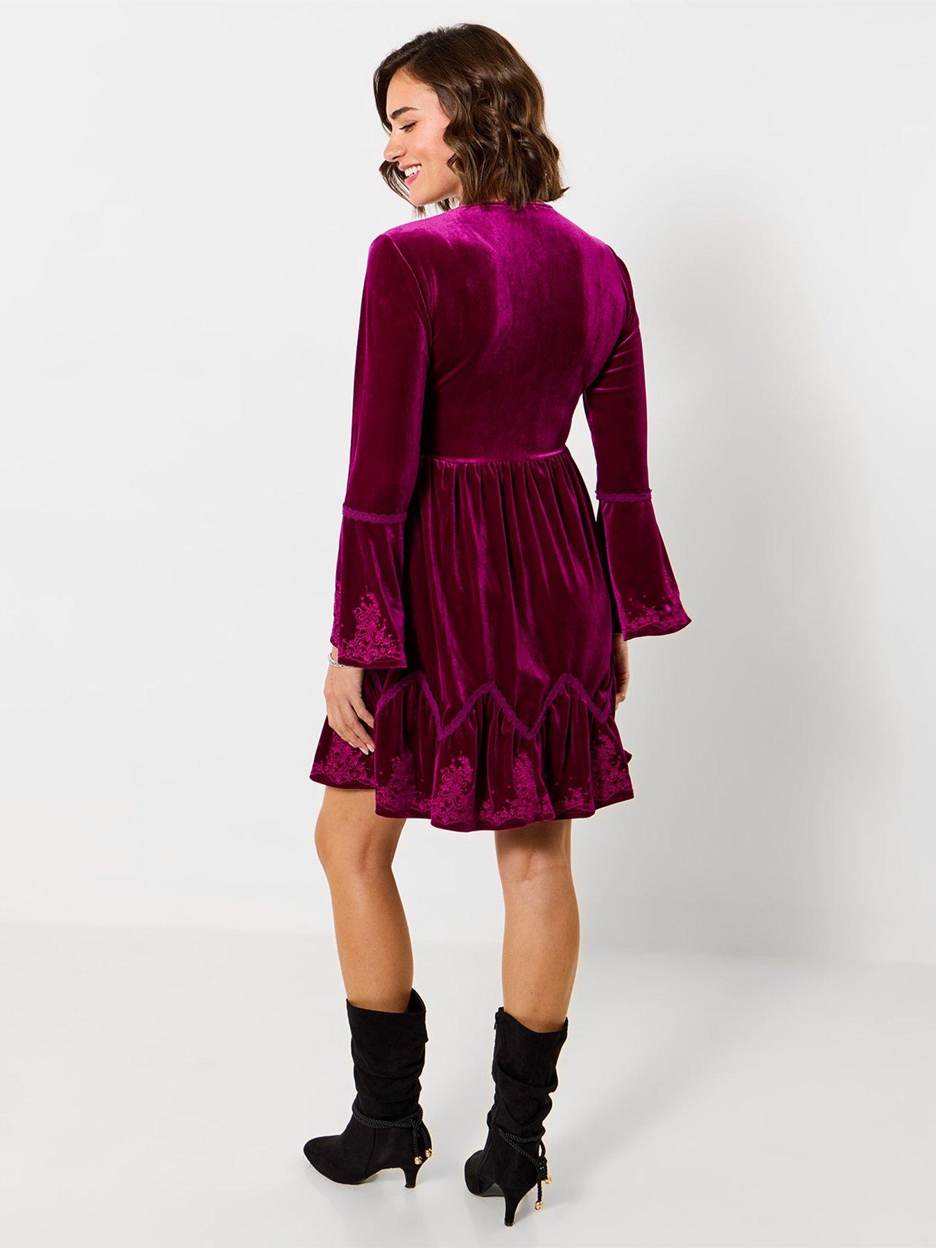 Image 3 of 7 of Joe Browns Darcie Embroidered Velour Tunic Dress