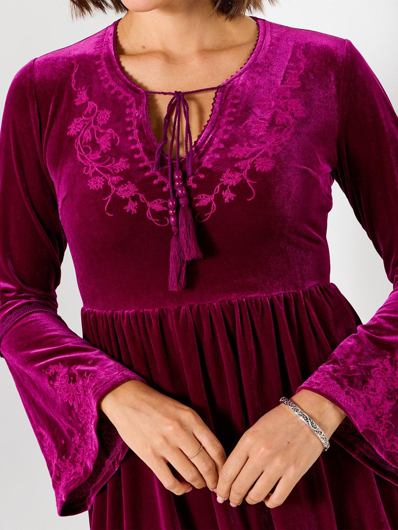 Image 5 of 7 of Joe Browns Darcie Embroidered Velour Tunic Dress