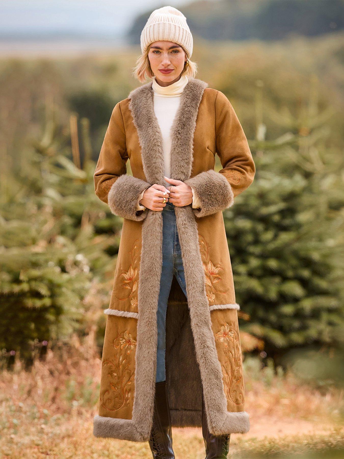 Image 1 of 7 of Joe Browns Winter Boho Fur Lined Embroidered Coat