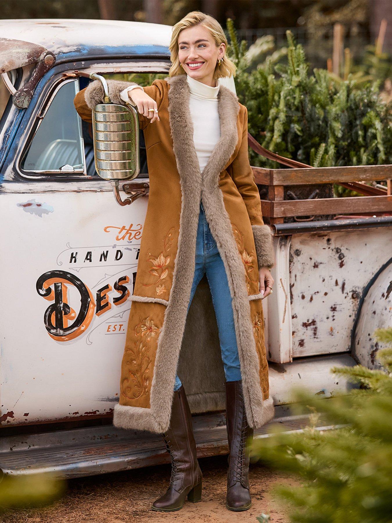 Image 6 of 7 of Joe Browns Winter Boho Fur Lined Embroidered Coat