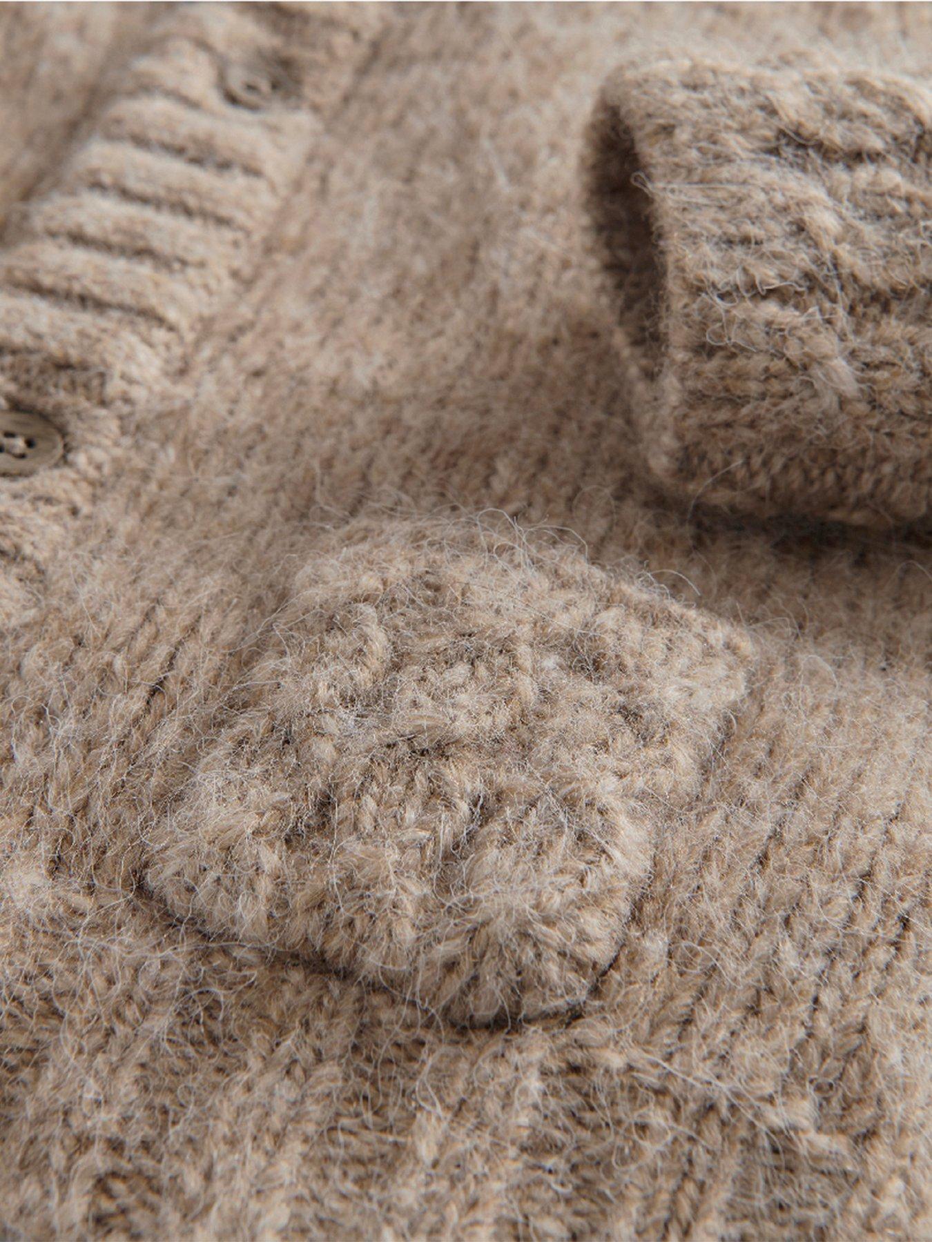 Image 2 of 3 of Mamas & Papas Baby Boys Cable Knitted Cardigan - Beige