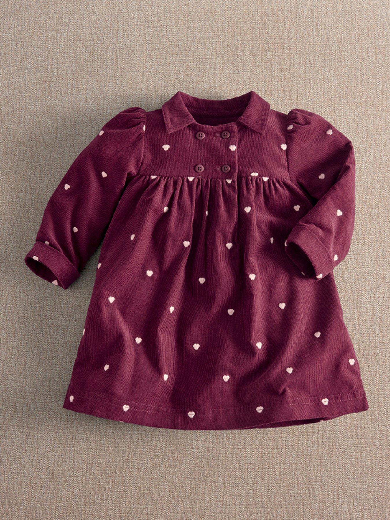 Mamas & Papas Baby Girls Embroidered Double Breasted Dress - Red