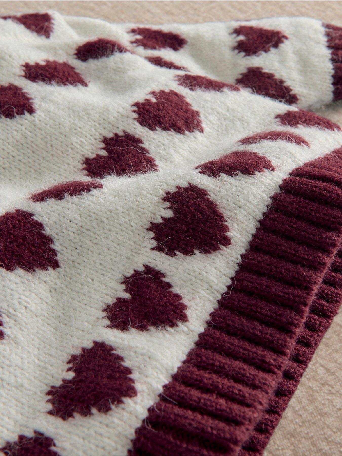Image 2 of 3 of Mamas & Papas Baby Girls Heart Knitted Jumper - Cream