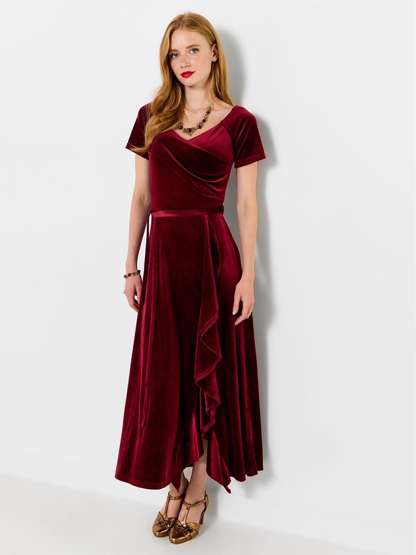 Image 2 of 7 of Joe Browns Perfect Party Ruffle Velour Dress