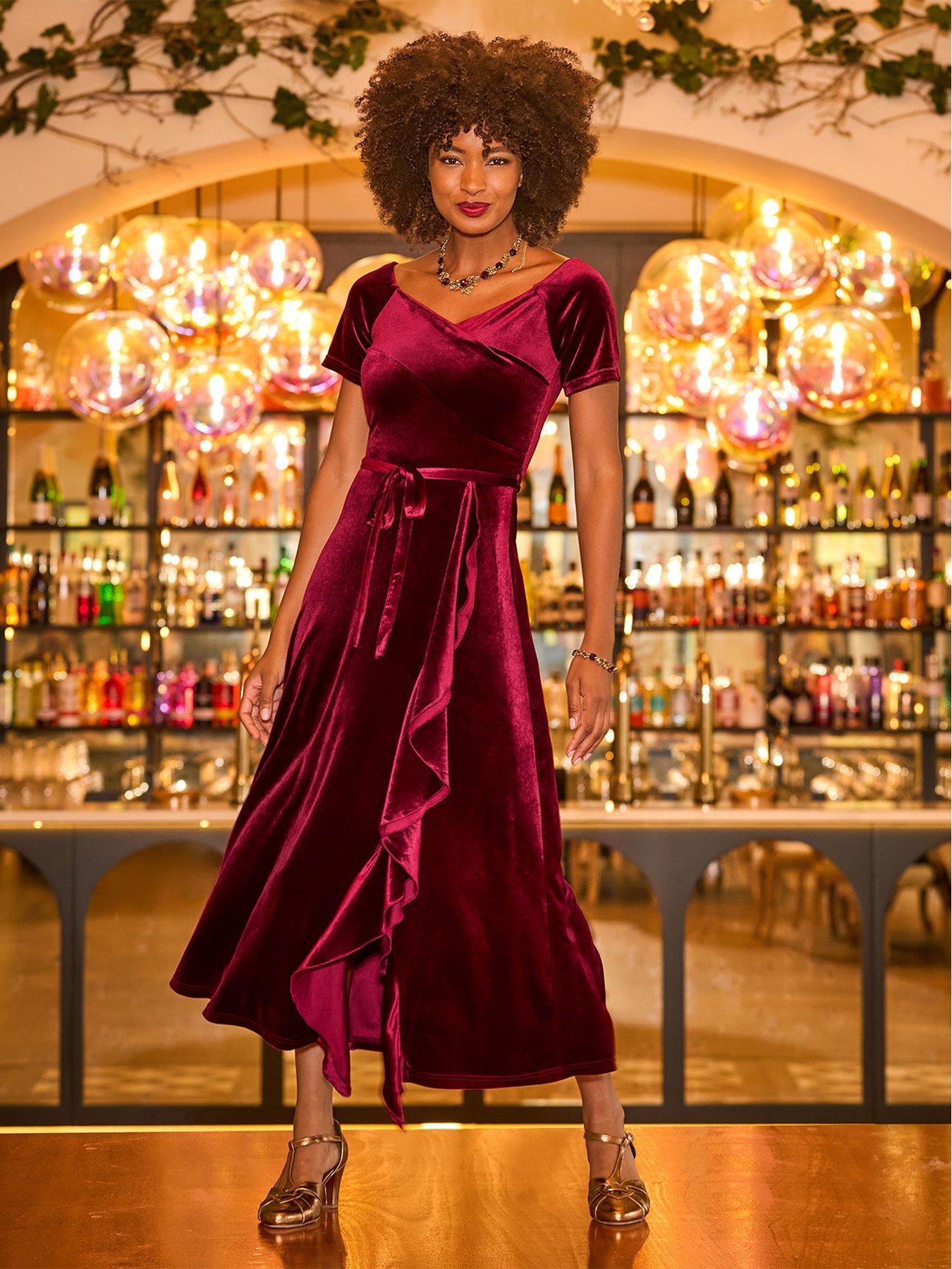 Image 6 of 7 of Joe Browns Perfect Party Ruffle Velour Dress