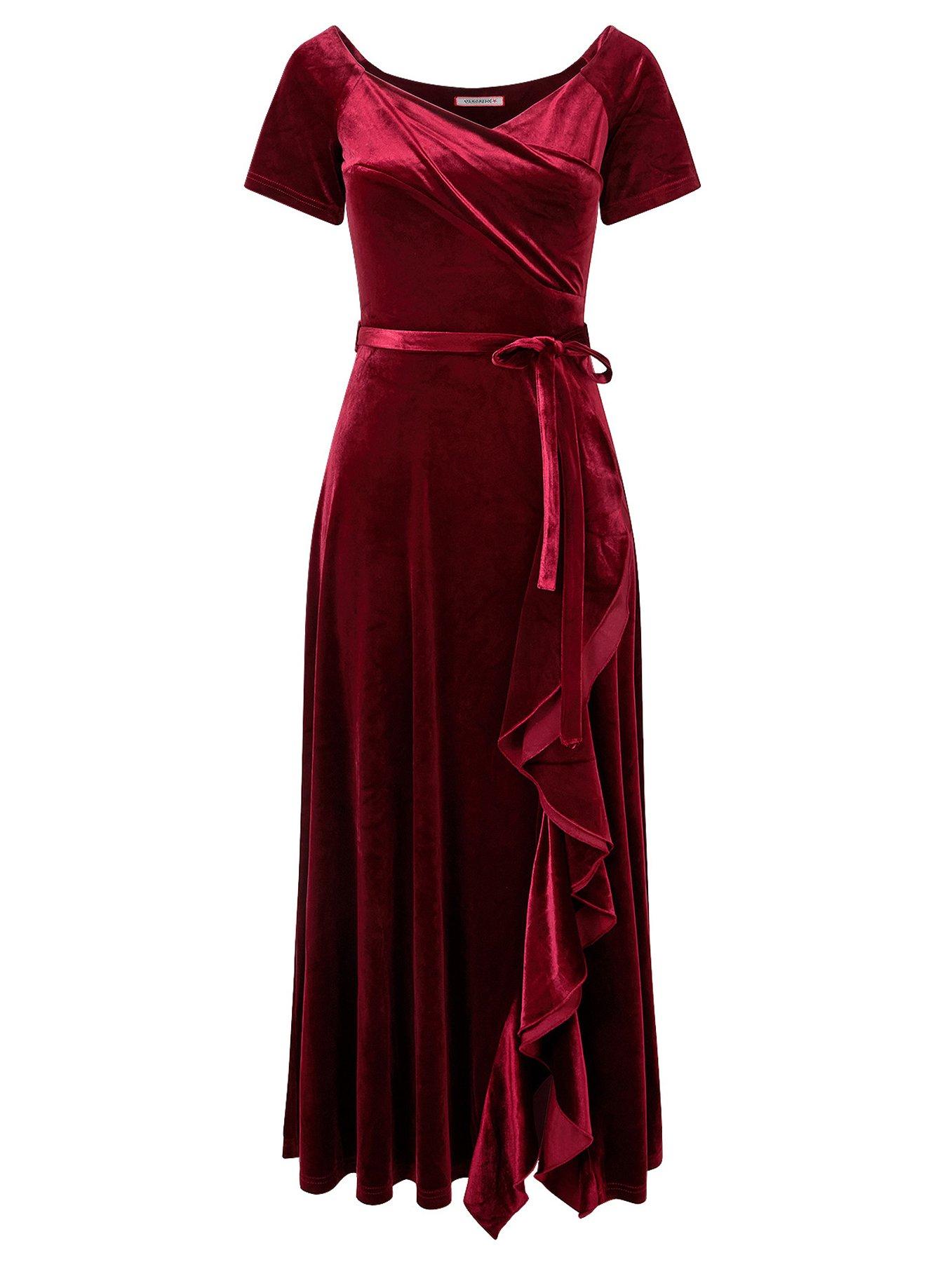 Image 7 of 7 of Joe Browns Perfect Party Ruffle Velour Dress