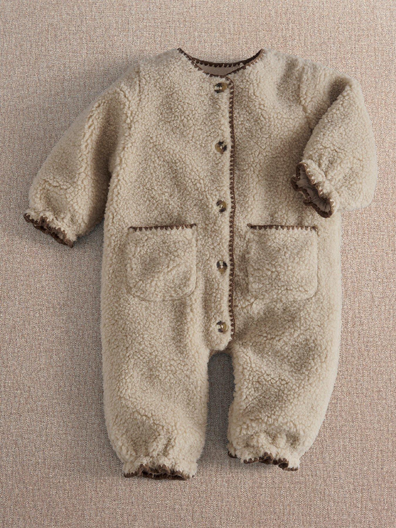 Image 1 of 3 of Mamas & Papas Baby Unisex Borg Pramsuit - Cream
