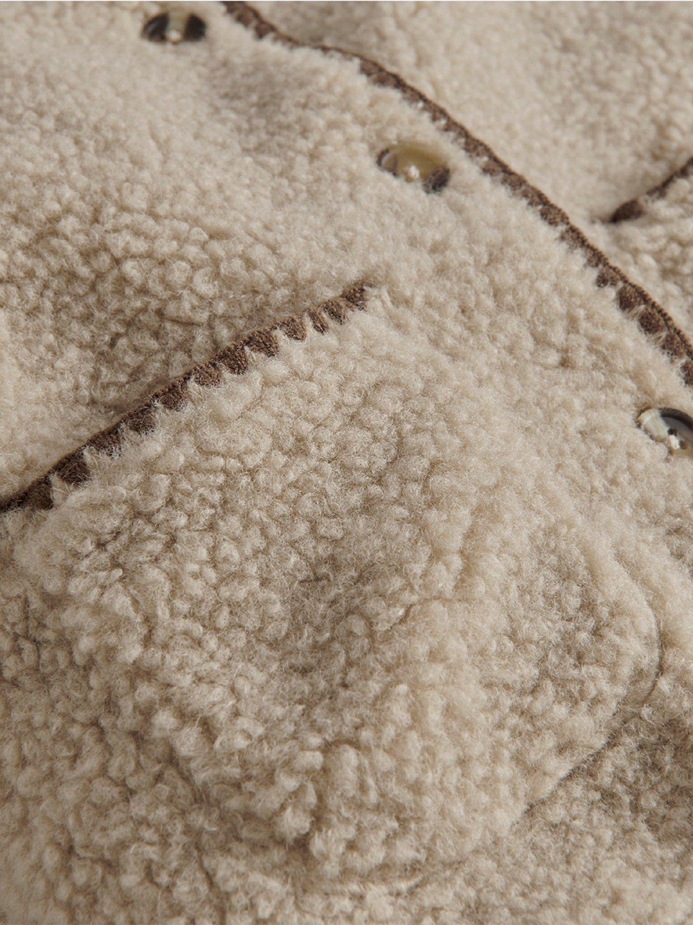 Image 2 of 3 of Mamas & Papas Baby Unisex Borg Pramsuit - Cream