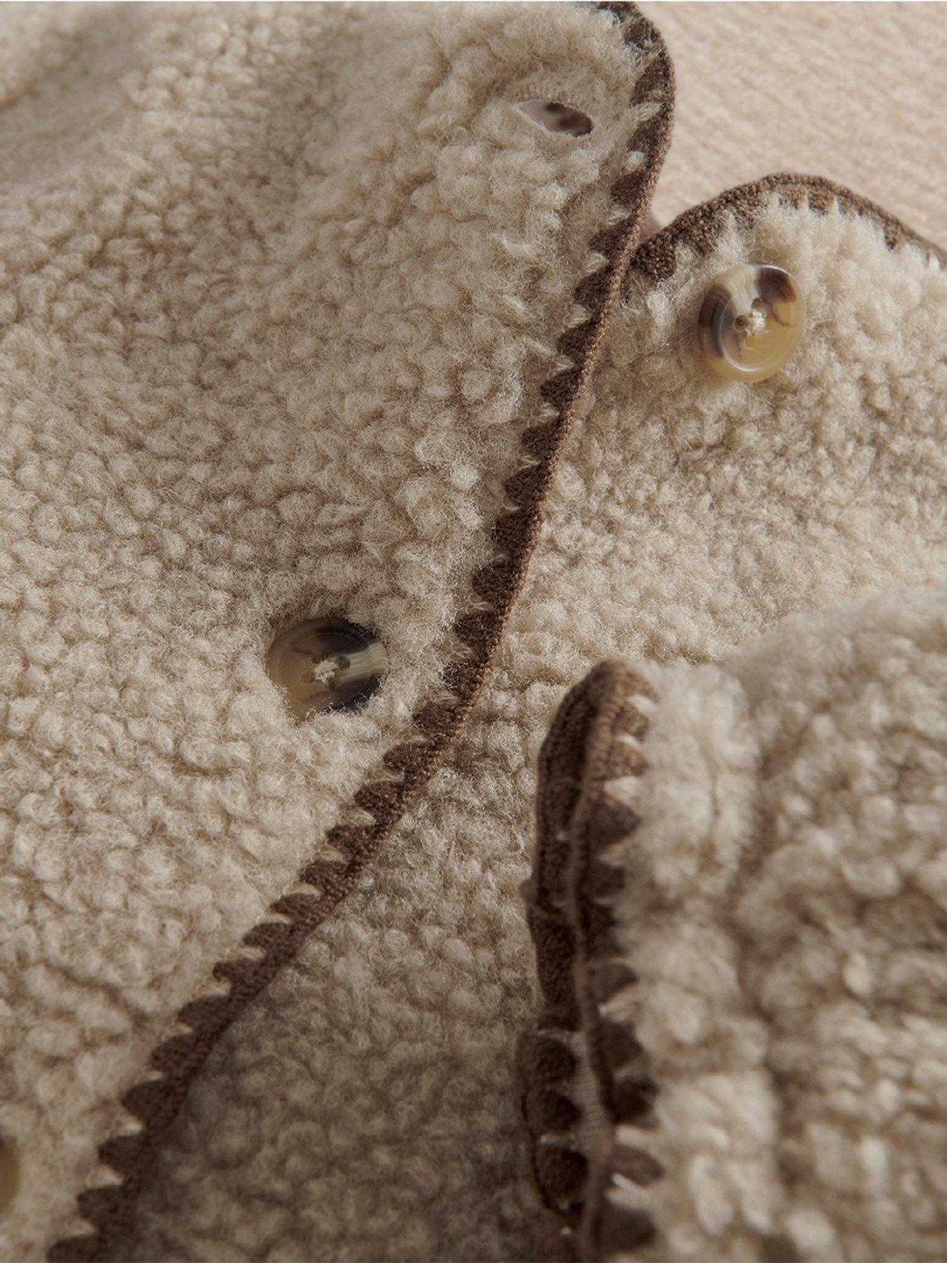 Image 3 of 3 of Mamas & Papas Baby Unisex Borg Pramsuit - Cream