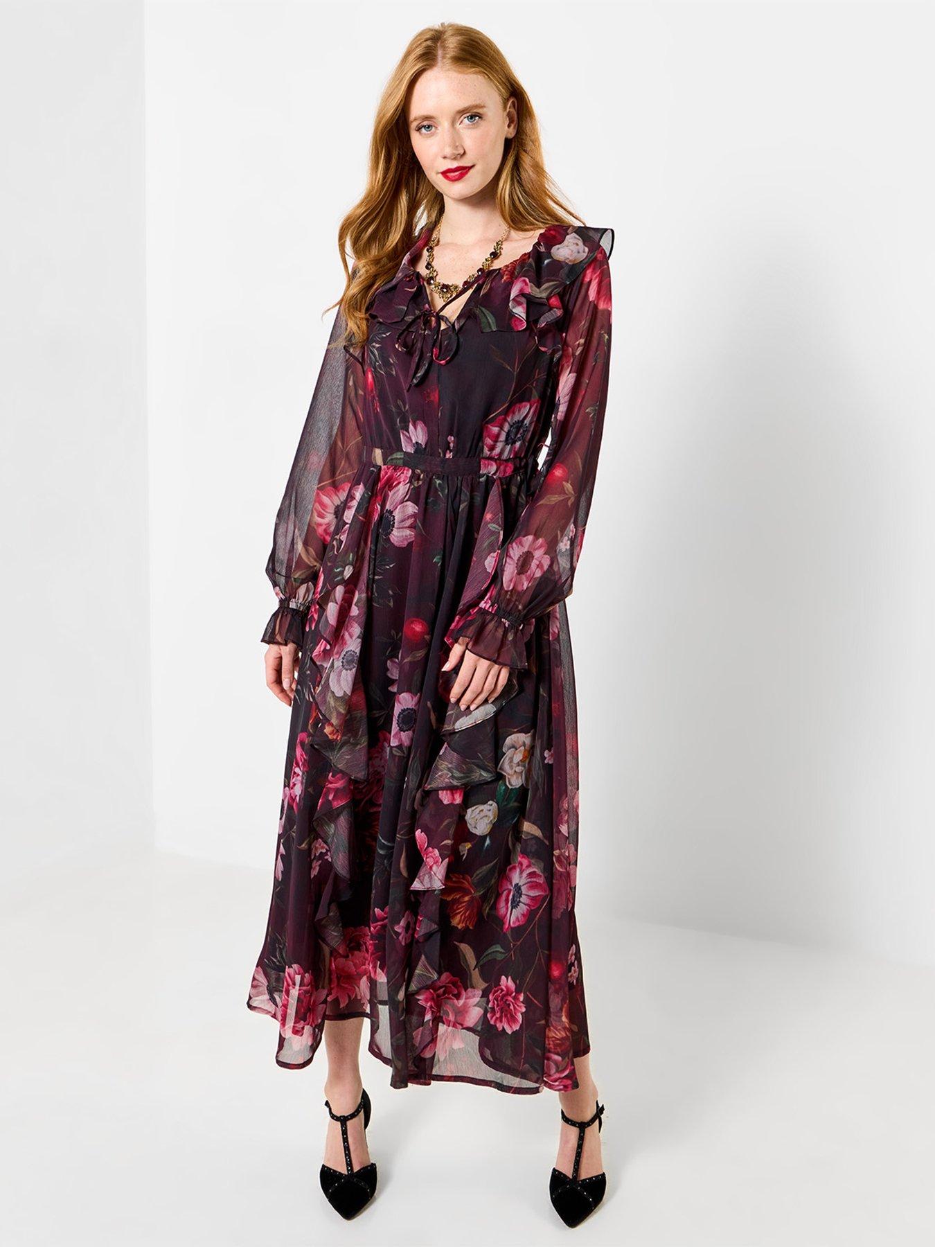 Image 3 of 6 of Joe Browns Dramatic Florals Ruffle Georgette Dress