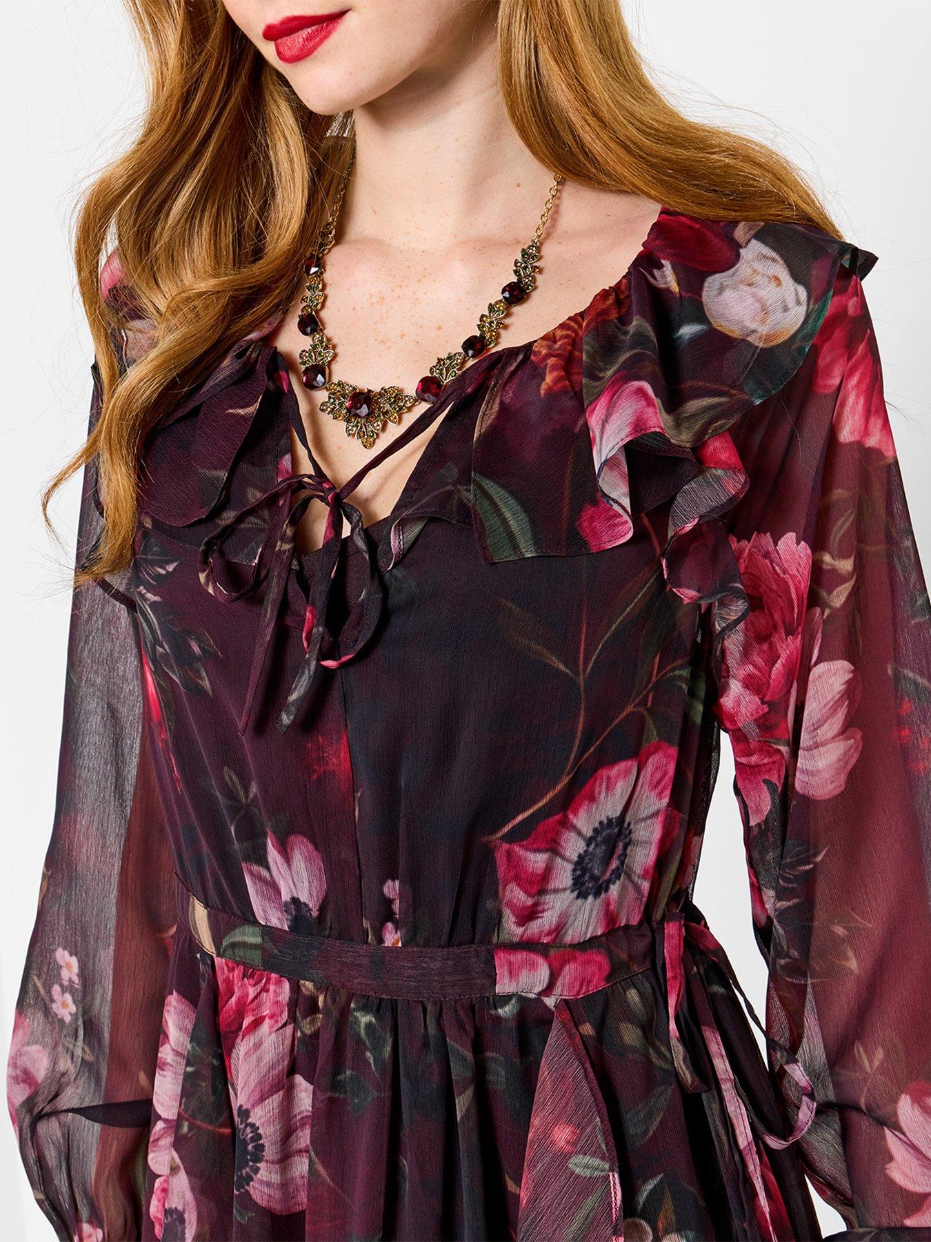 Image 4 of 6 of Joe Browns Dramatic Florals Ruffle Georgette Dress