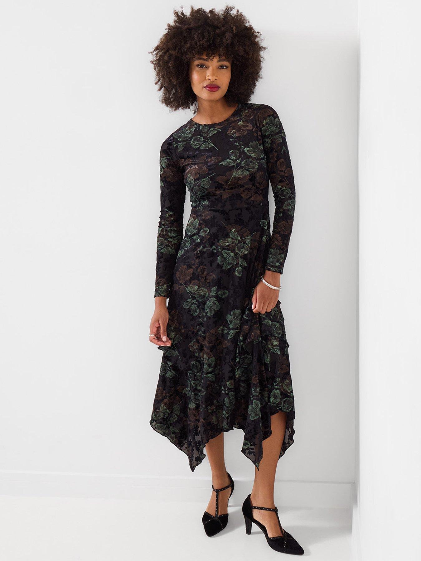 Image 1 of 7 of Joe Browns Golden Florals Dippy Hem Dress