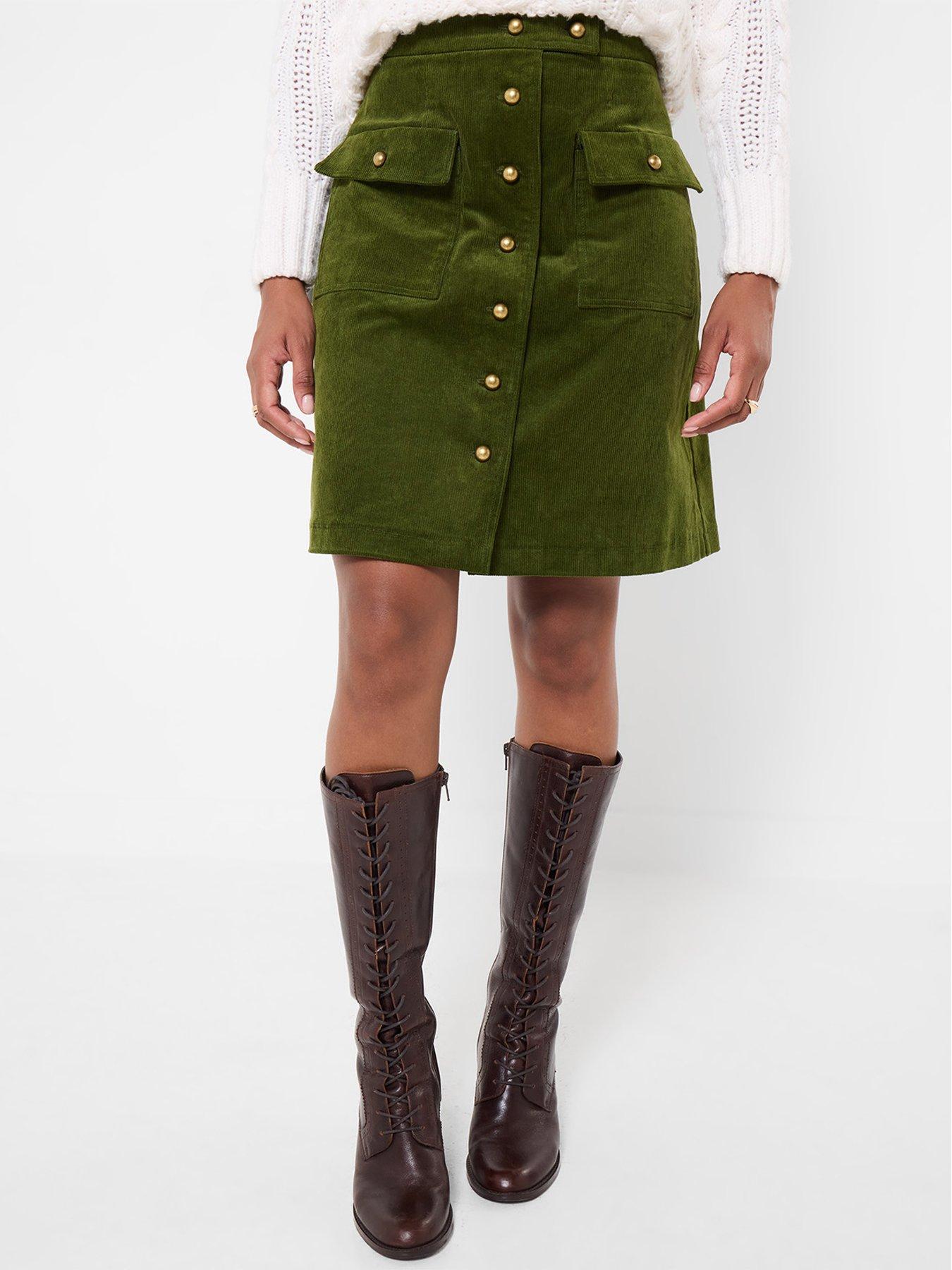 Image 1 of 6 of Joe Browns Camilla Green Cord Mini Skirt