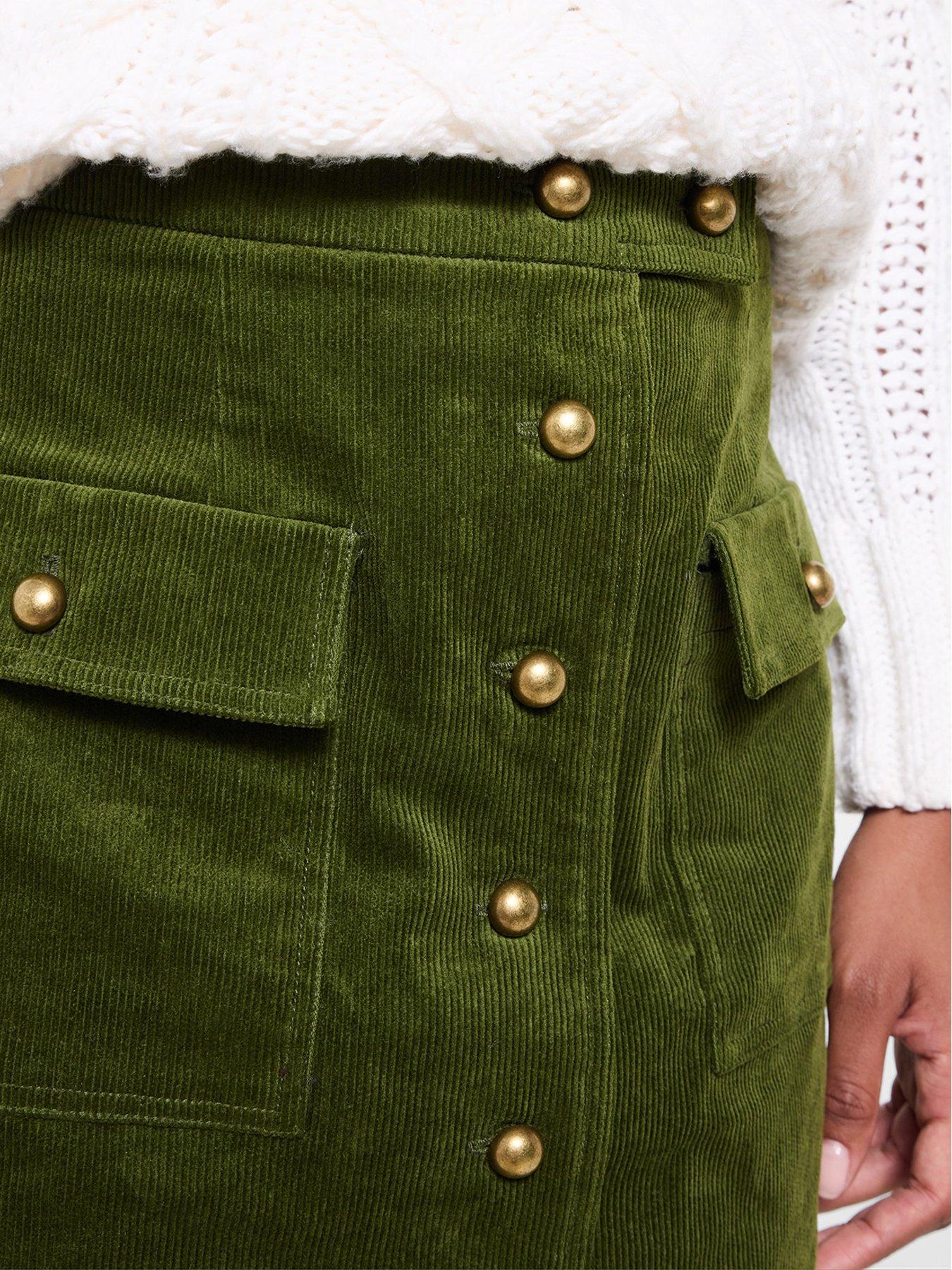 Image 4 of 6 of Joe Browns Camilla Green Cord Mini Skirt