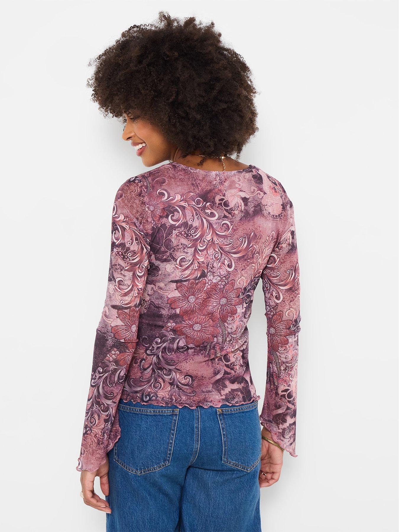 Image 2 of 5 of Joe Browns Patterned Mesh Top With Wide Sleeve