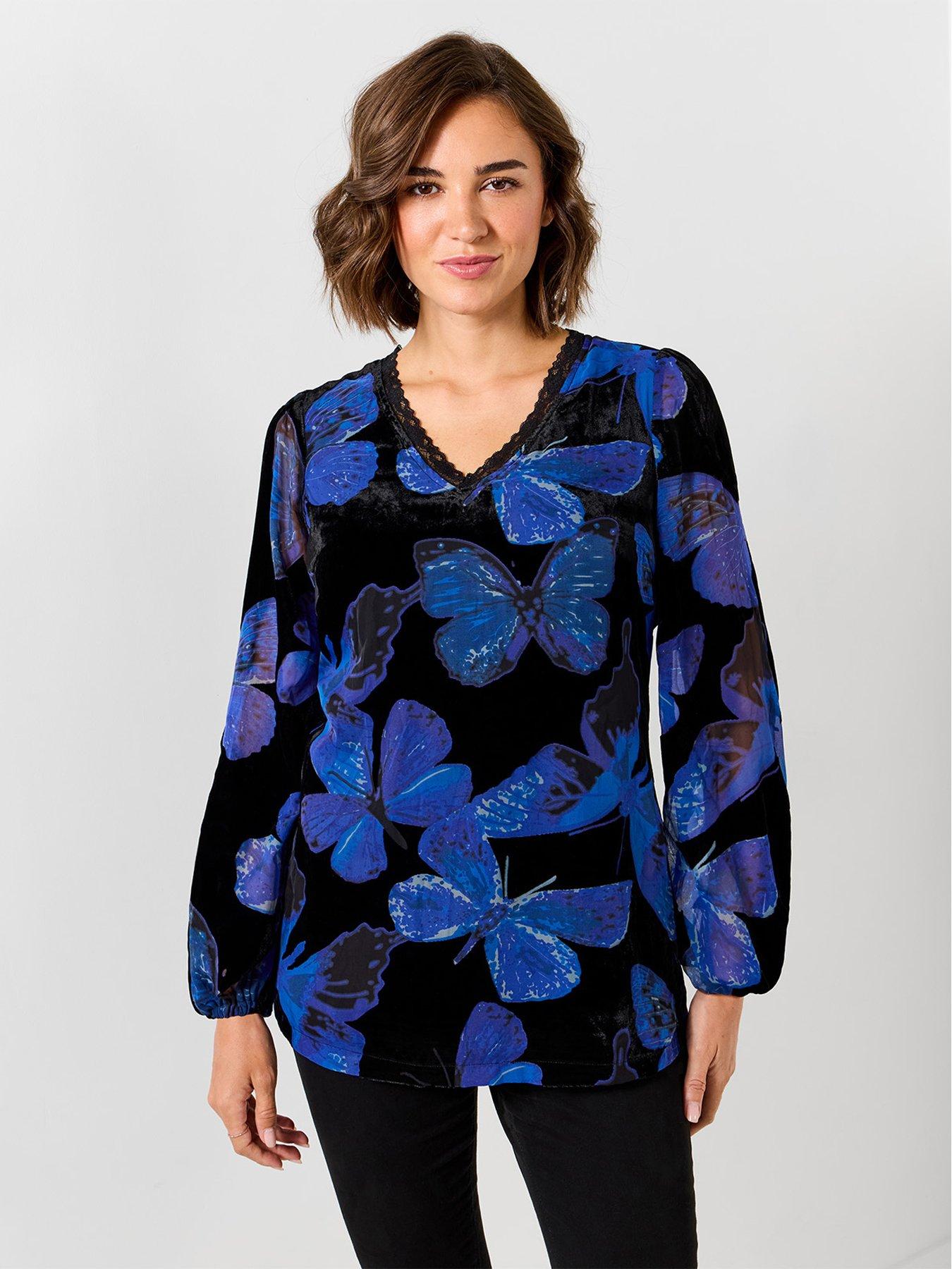 Image 1 of 5 of Joe Browns V-neck Butterfly Devore Woven Tunic