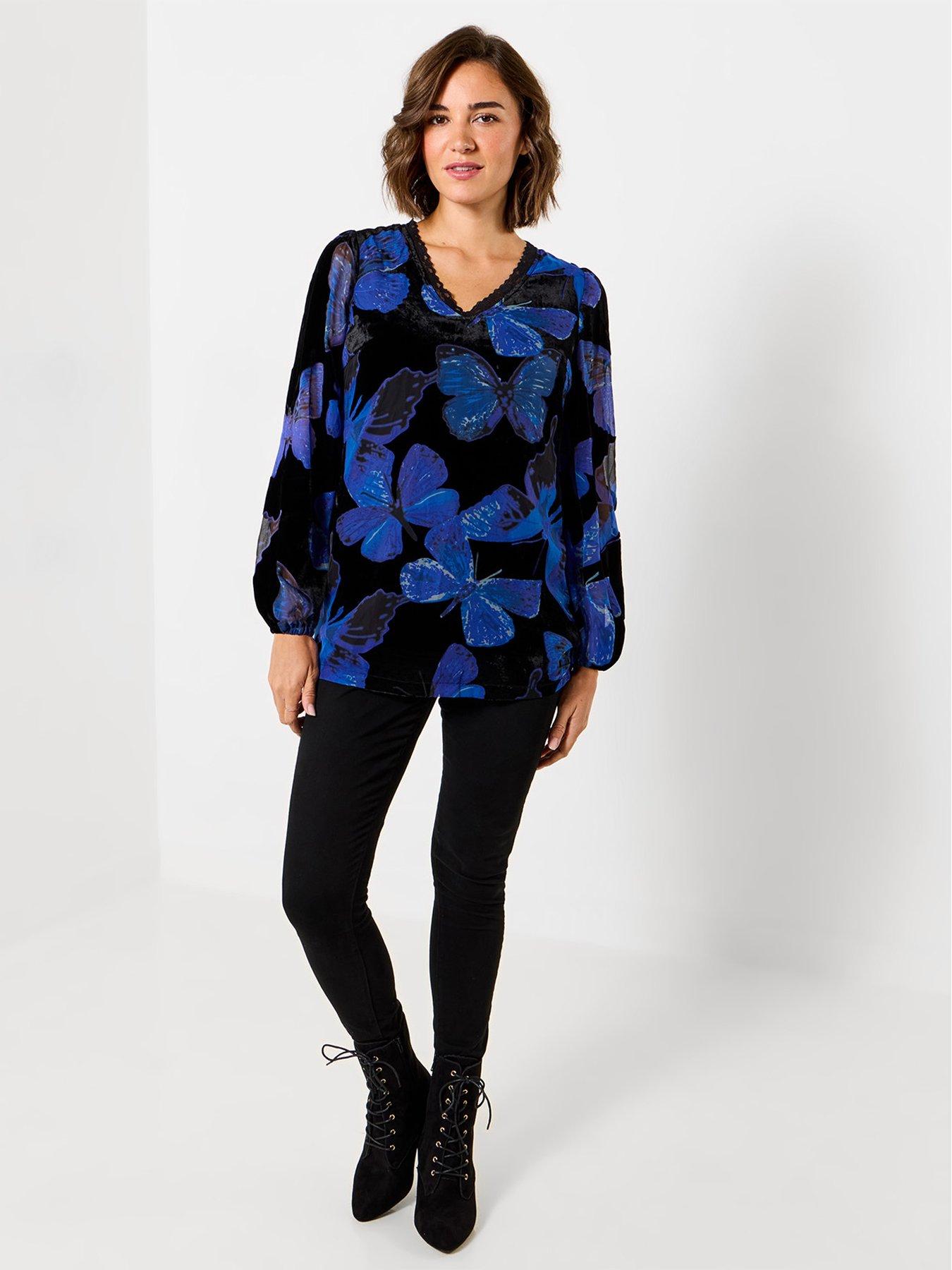 Image 3 of 5 of Joe Browns V-neck Butterfly Devore Woven Tunic
