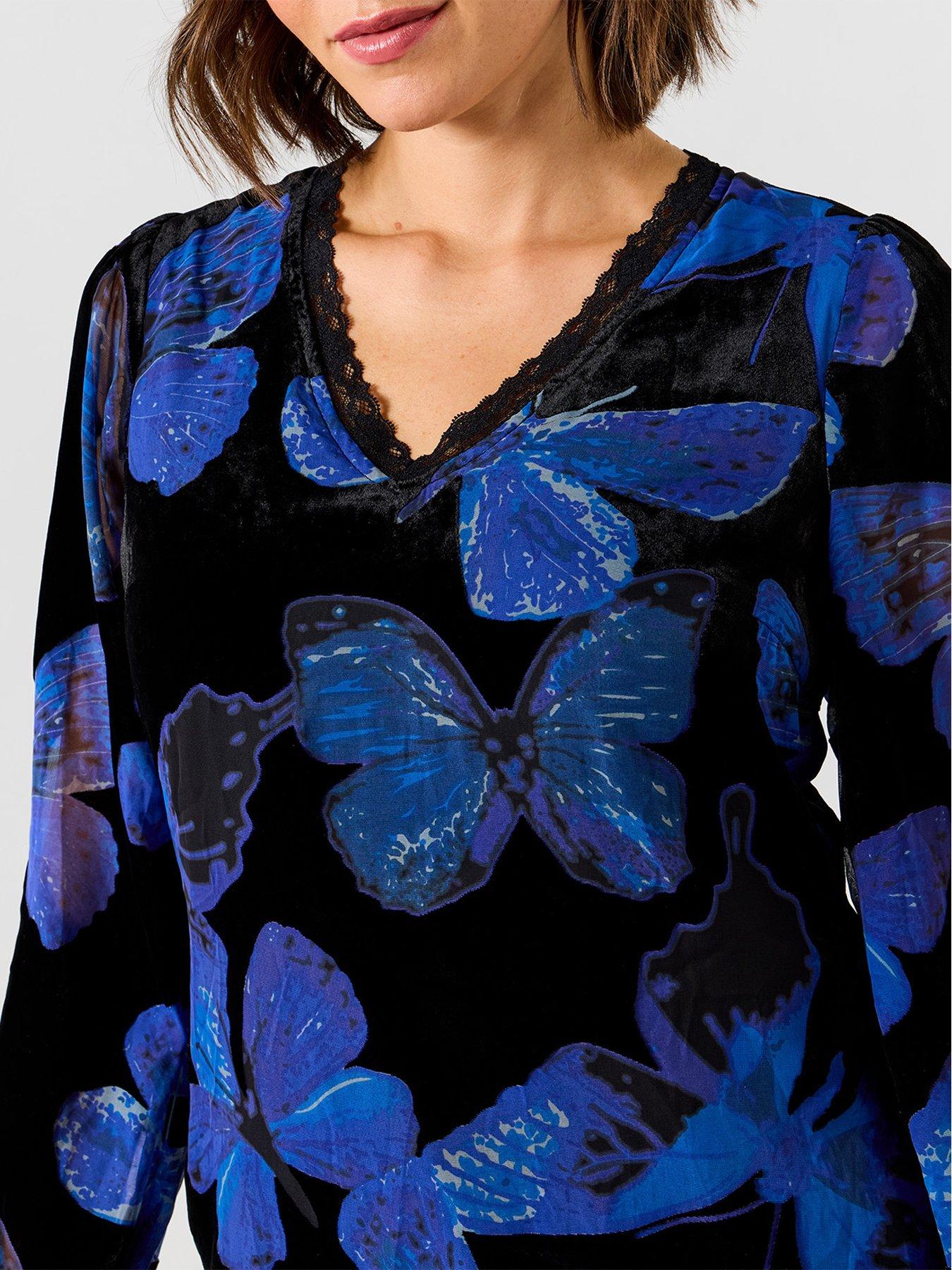 Image 4 of 5 of Joe Browns V-neck Butterfly Devore Woven Tunic