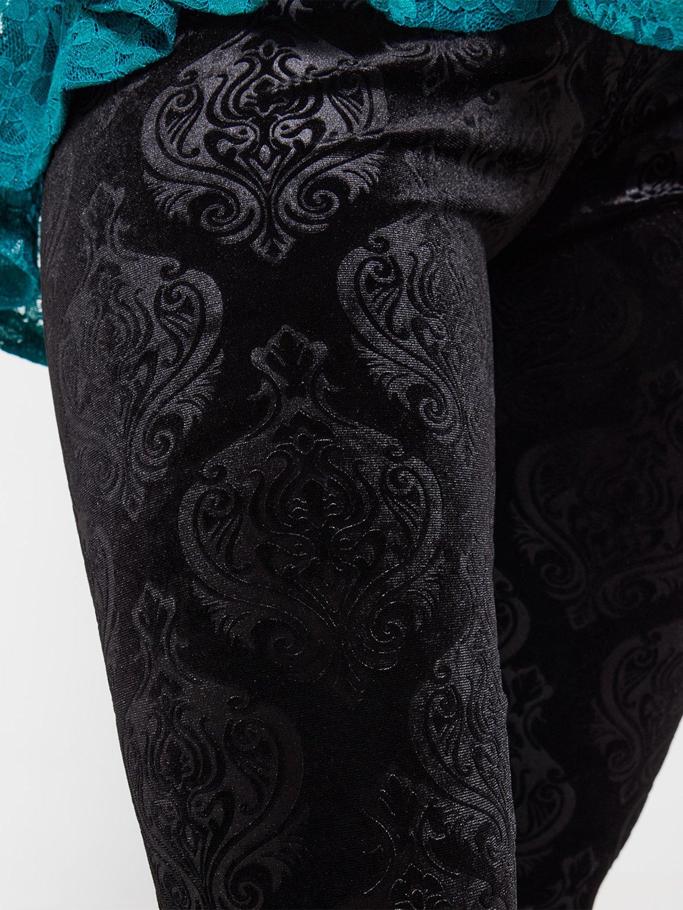 Image 4 of 5 of Joe Browns Womens Lorna Printed Velvet Stretch Leggings - Black