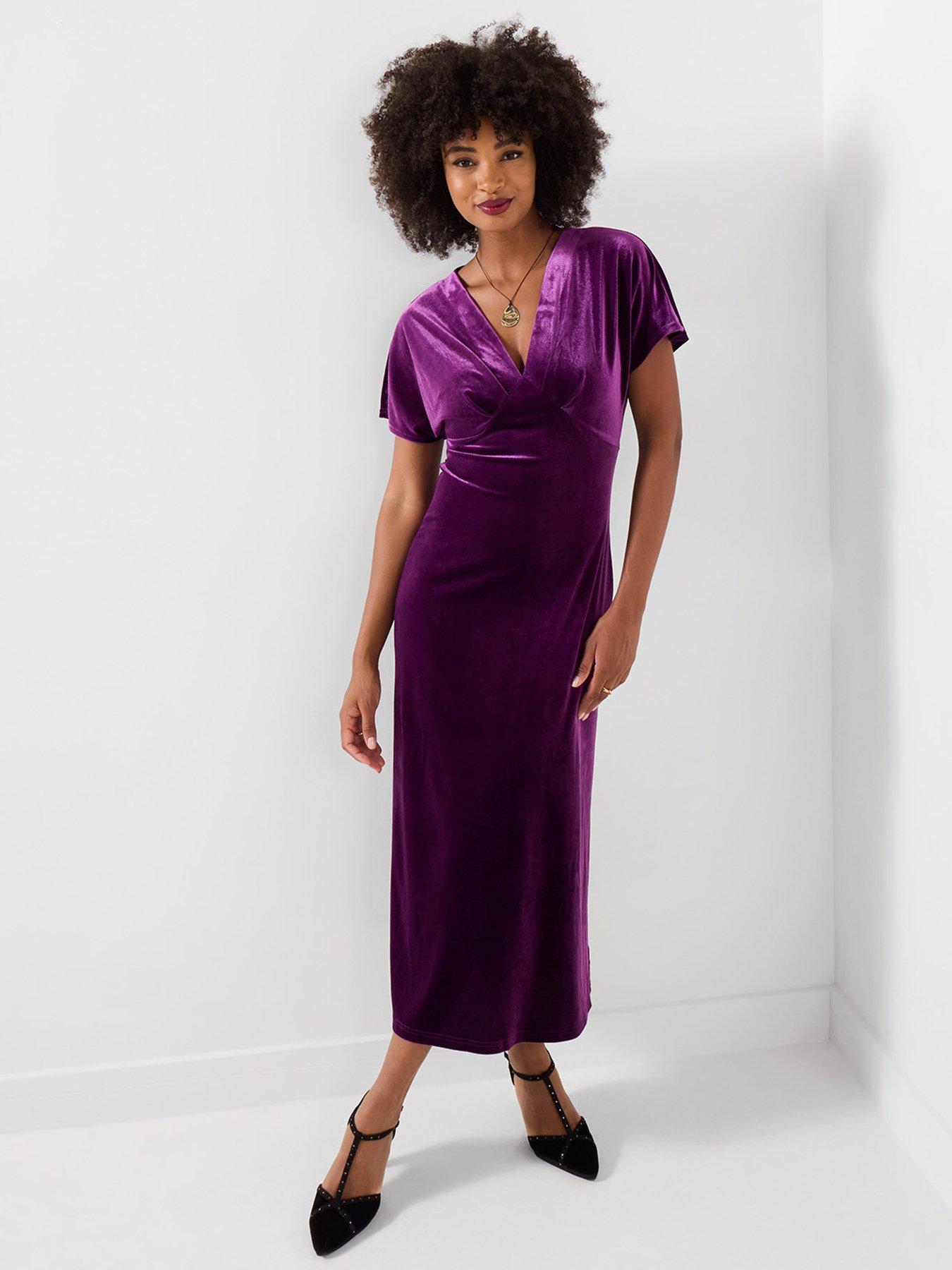 Image 2 of 7 of Joe Browns Bella V-neck Velour Dress