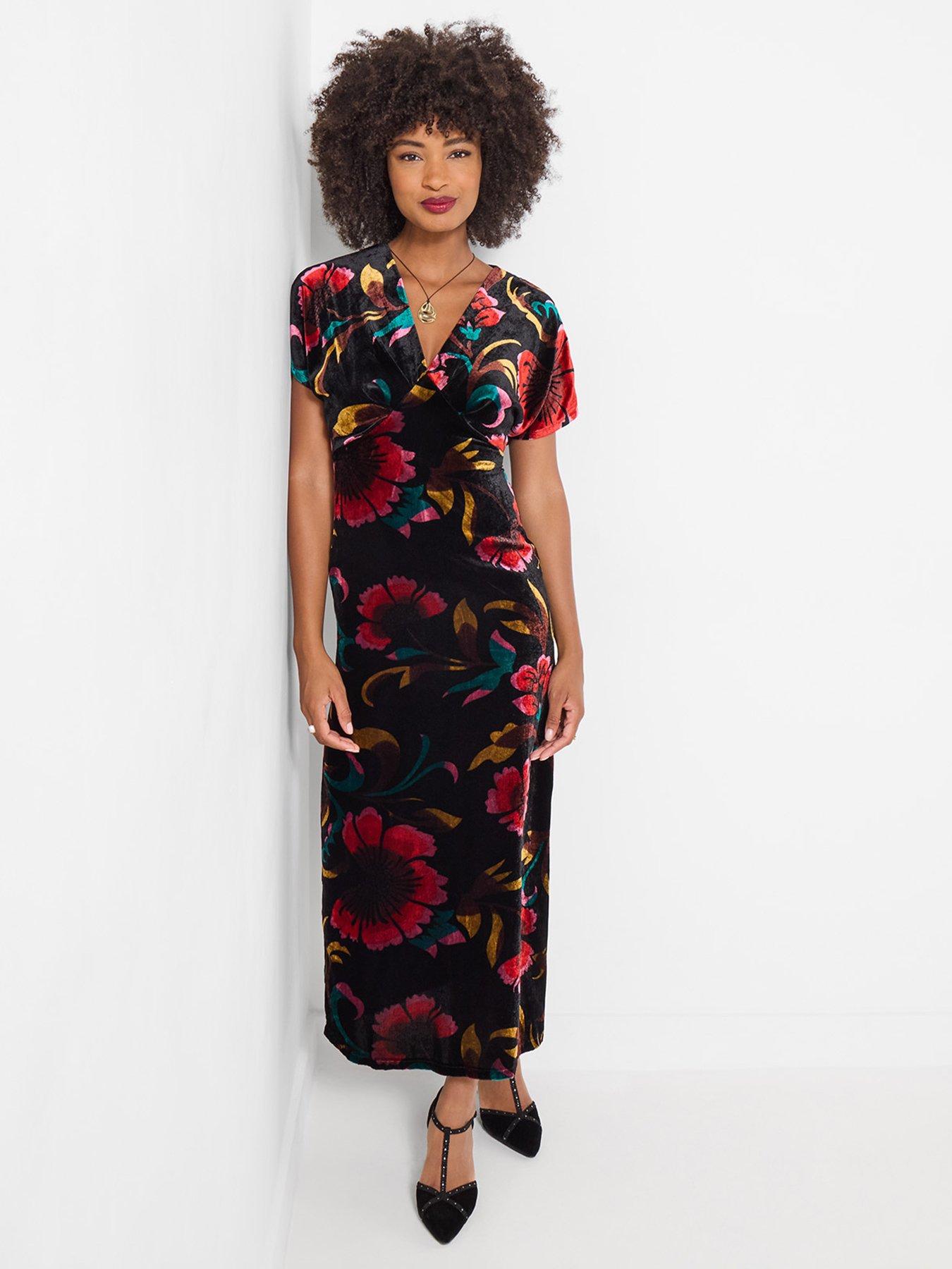 Image 4 of 7 of Joe Browns Exquisite Florals V- Neck Velour Dress